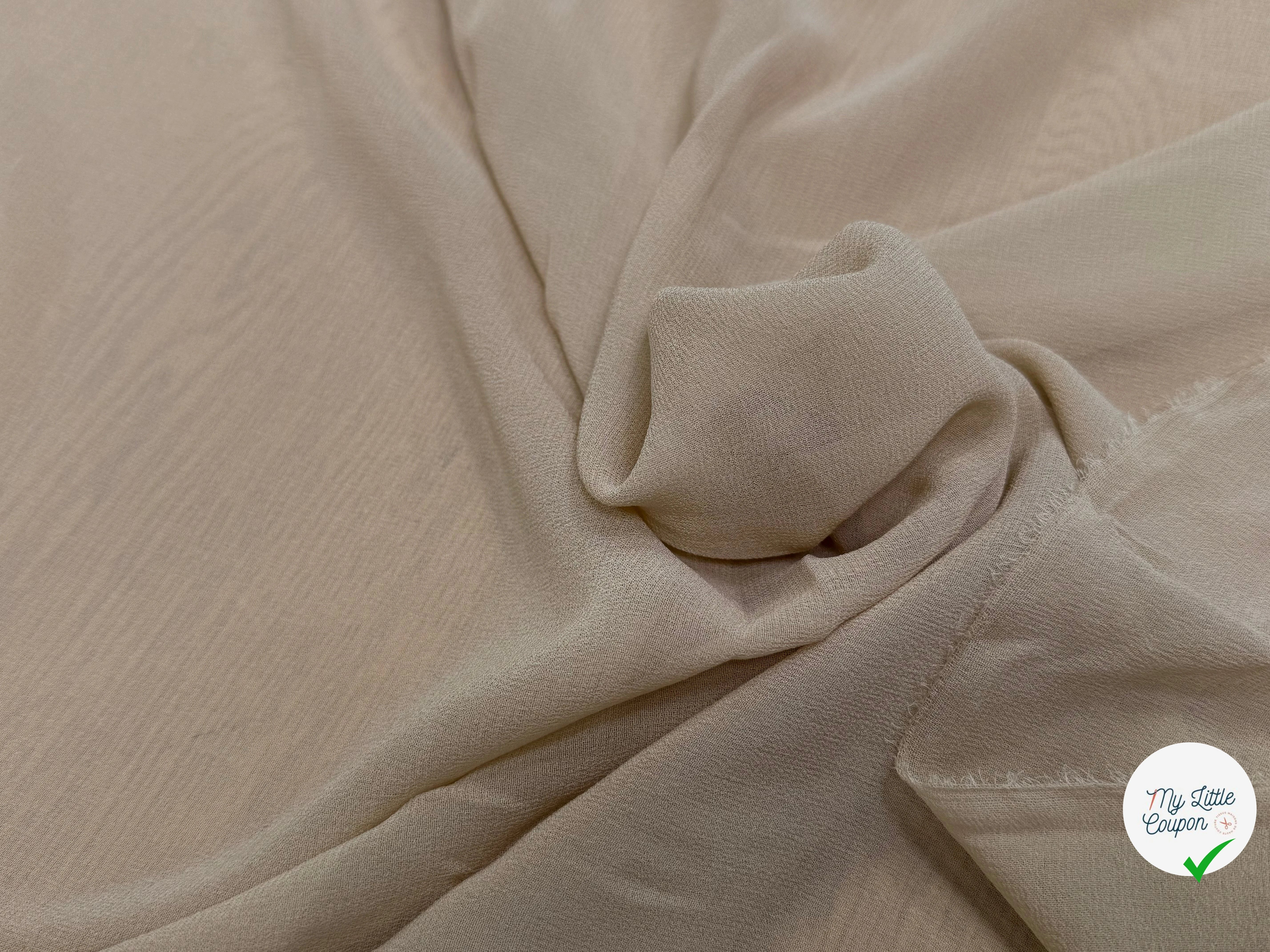CREPE DE SOIE BEIGE MARRONNÉ LAIZE 110 - My Little Coupon