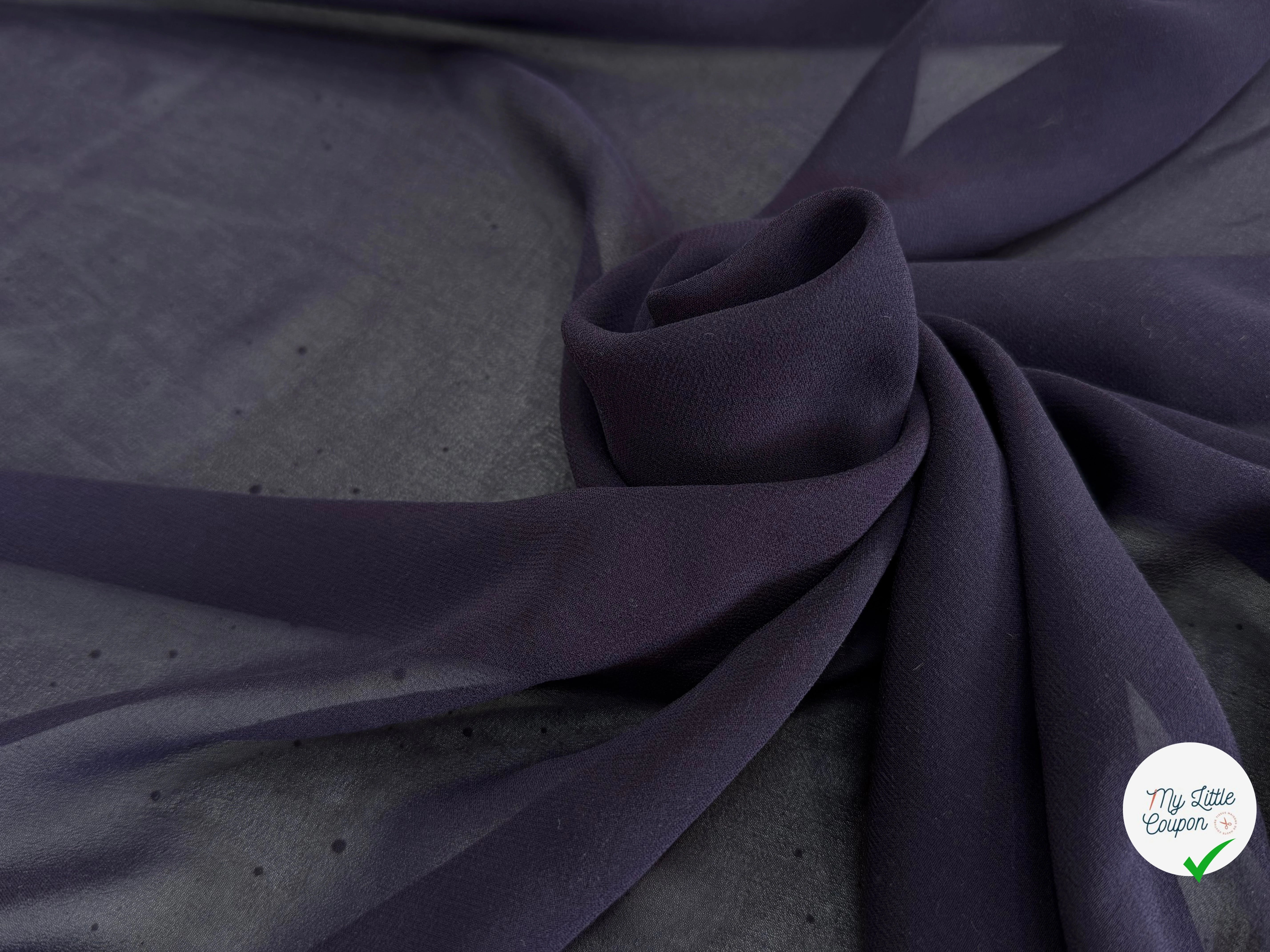 CREPE DE SOIE DOUBLE GEORGETTE FLUIDE BLEU NAVY - My Little Coupon