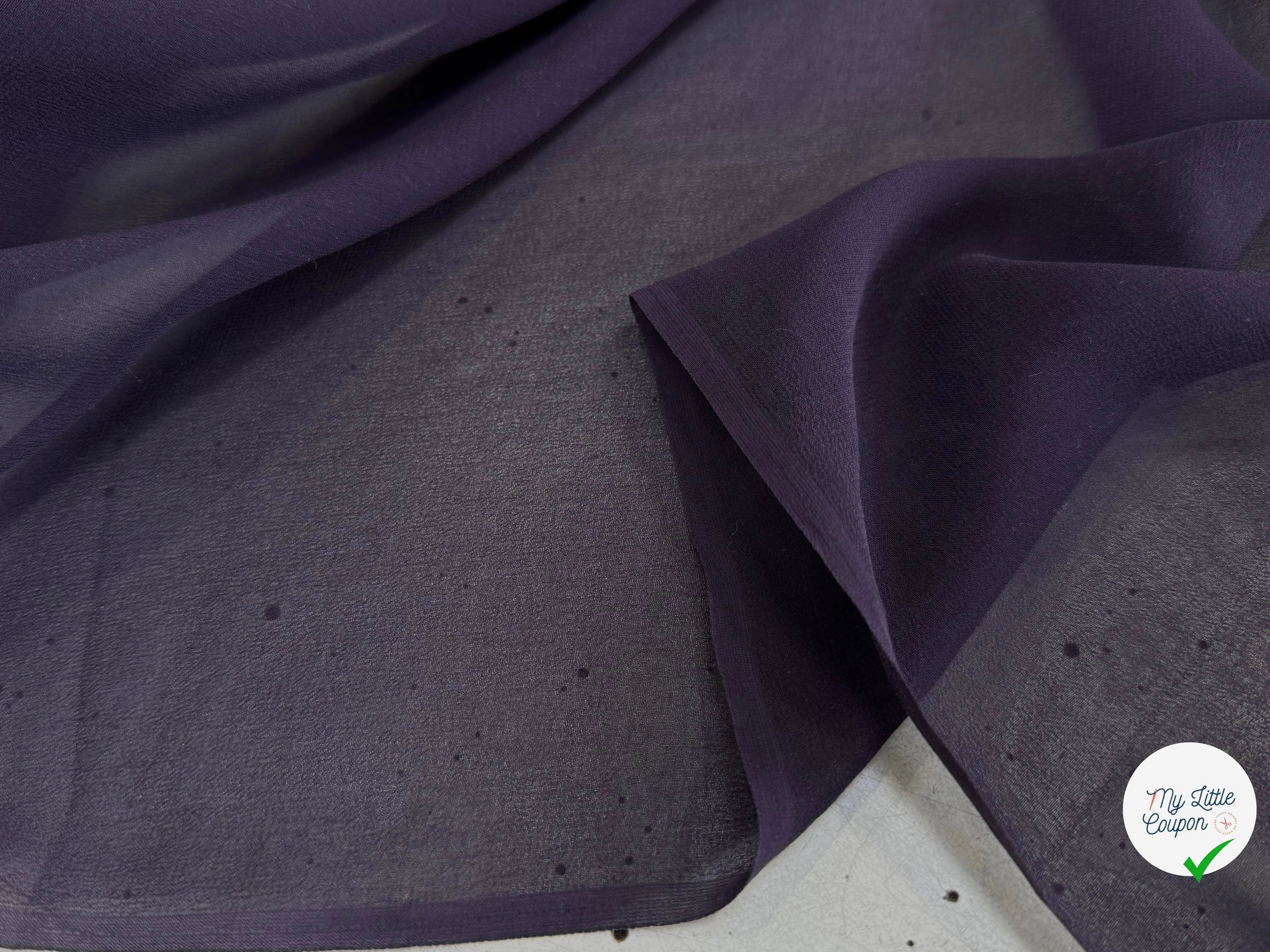 CREPE DE SOIE DOUBLE GEORGETTE FLUIDE BLEU NAVY - My Little Coupon