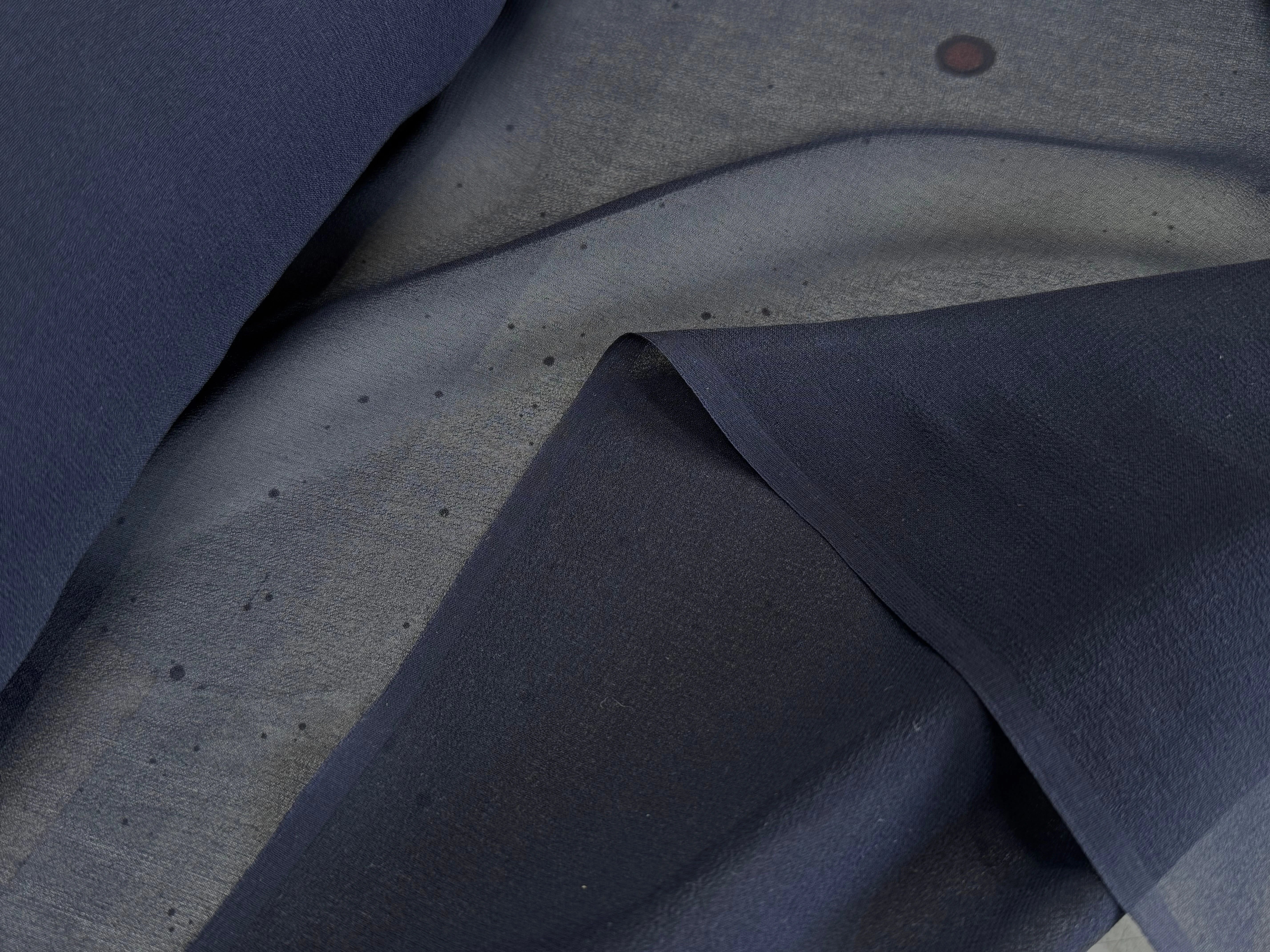 CREPE DE SOIE DOUBLE GEORGETTE FLUIDE BLEU NUIT - My Little Coupon