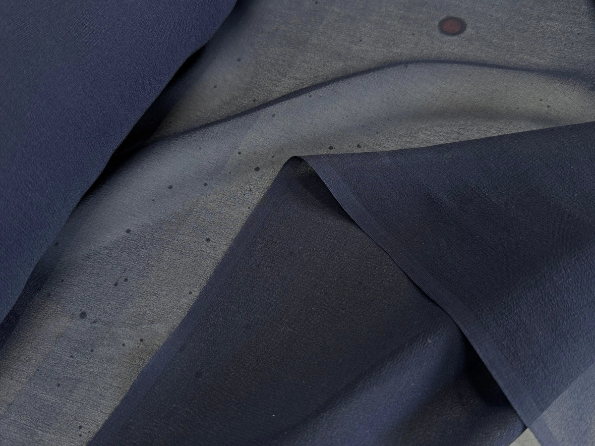 CREPE DE SOIE DOUBLE GEORGETTE FLUIDE BLEU NUIT - My Little Coupon