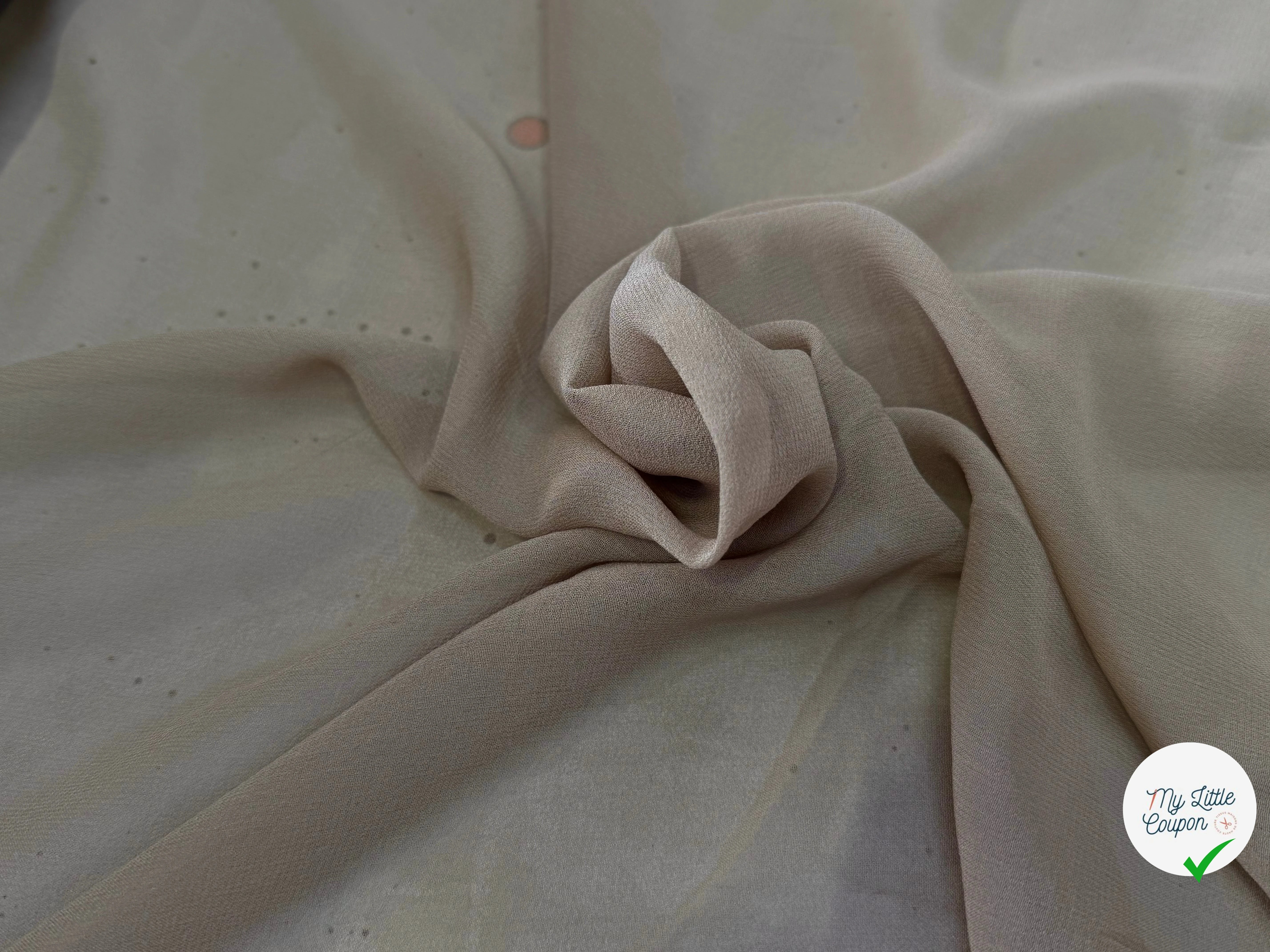 CREPE DE SOIE DOUBLE GEORGETTE LAIZE 100 BEIGE FONCÉ - My Little Coupon