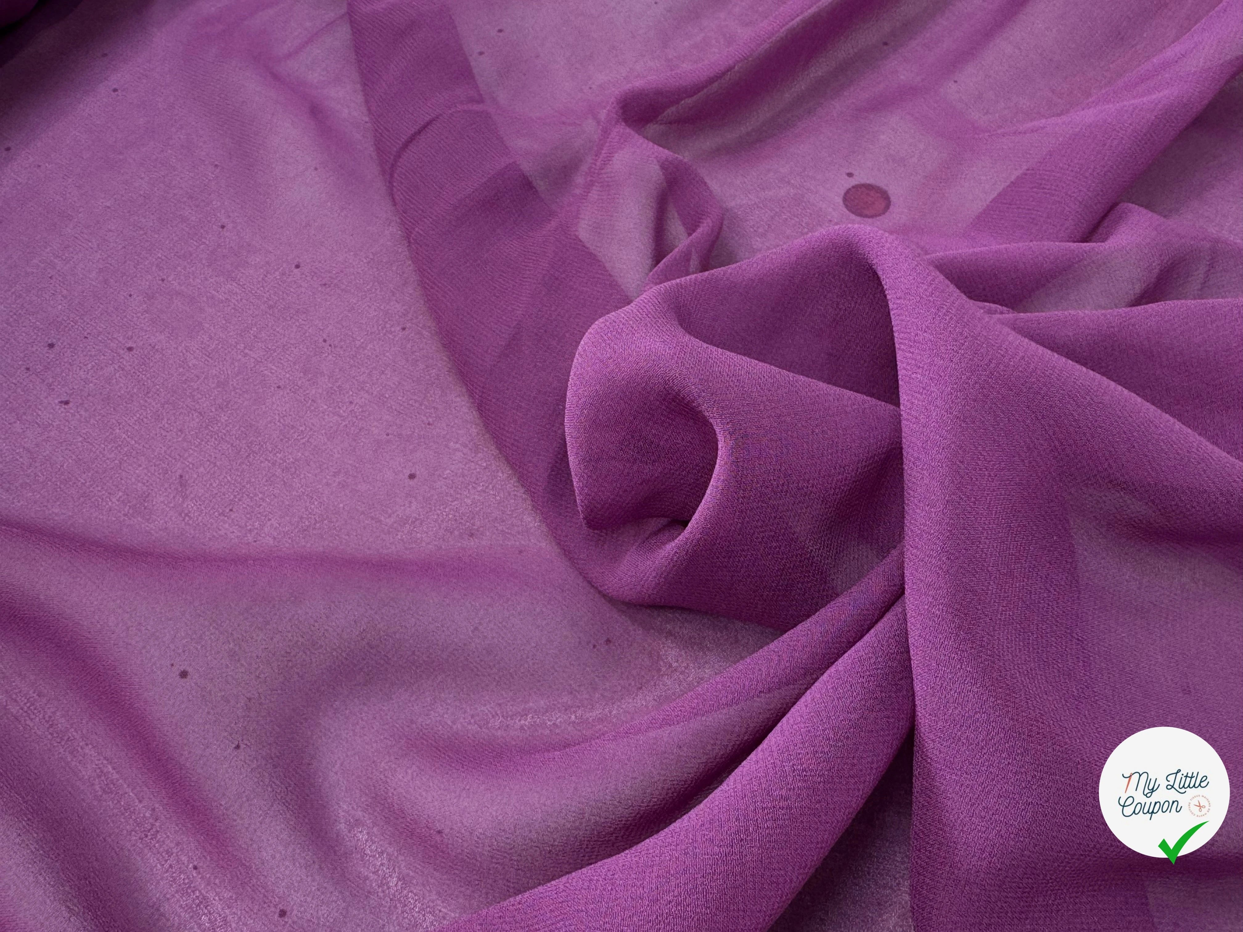 CREPE DE SOIE DOUBLE GEORGETTE  LAIZE 100 ROSE VIOLET - My Little Coupon