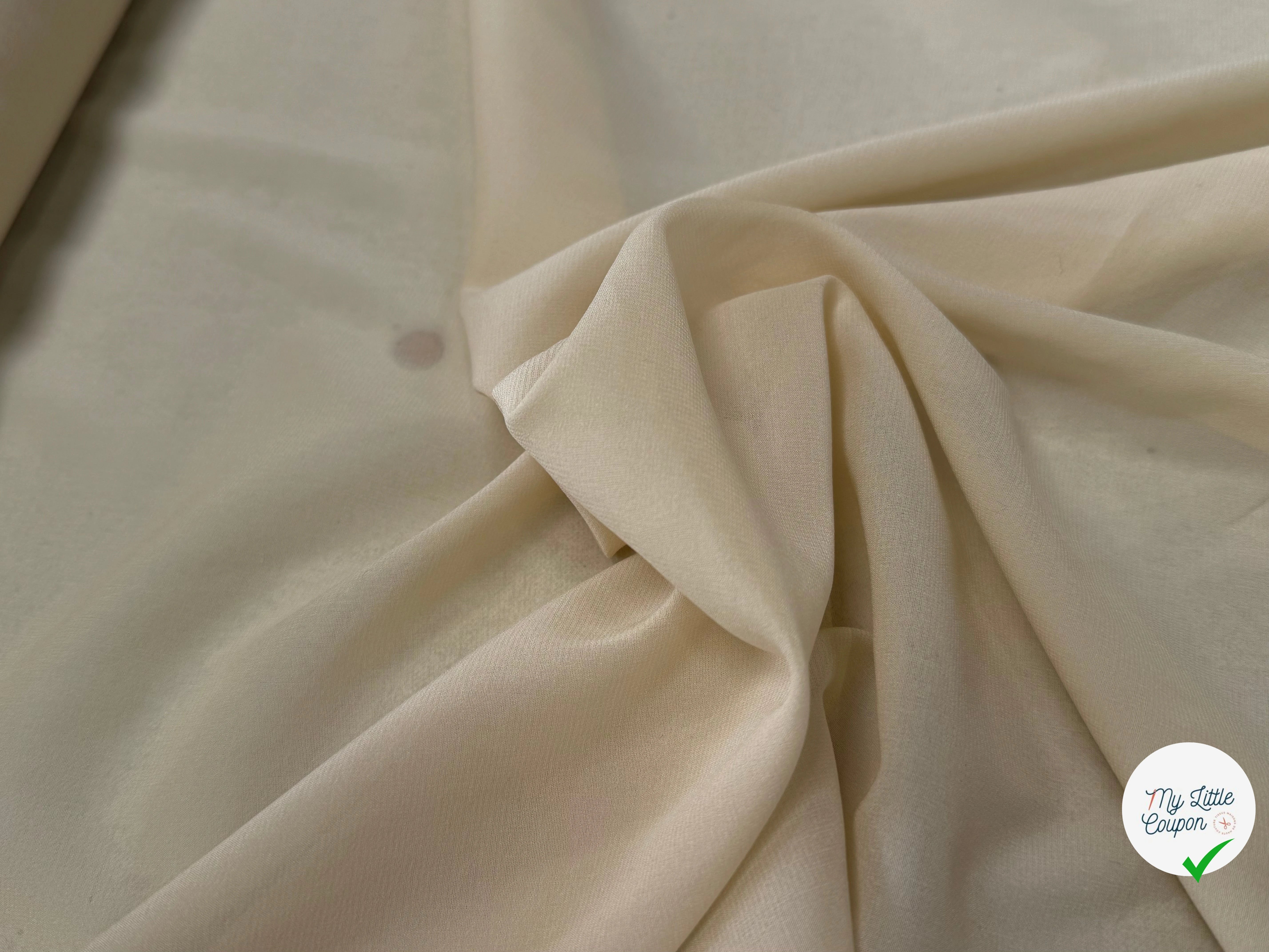 CREPE DE SOIE DOUBLE GEORGETTE LAIZE 100 STRETCH BEIGE VANILLÉ - My Little Coupon
