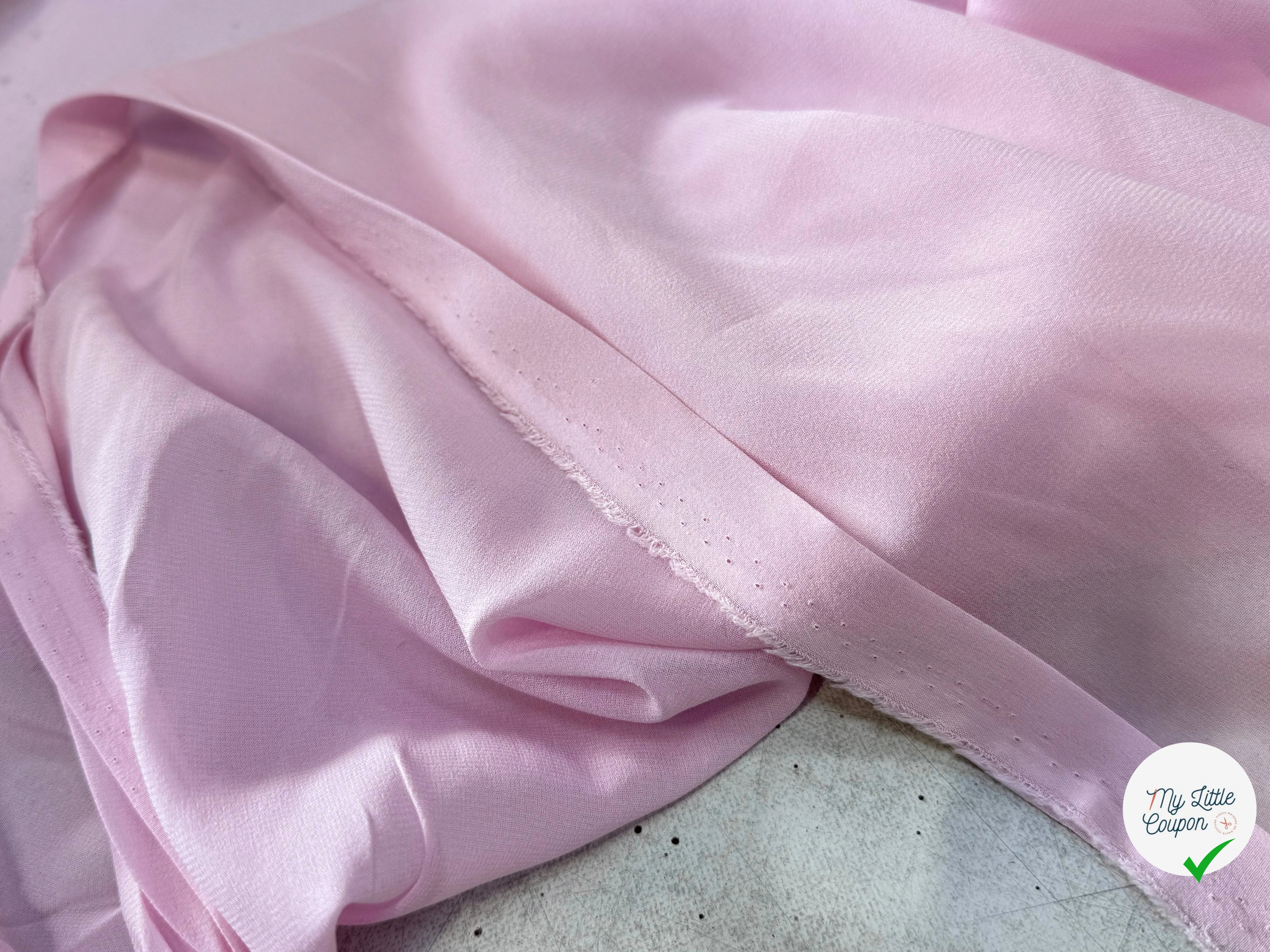 CREPE DE SOIE DOUBLE GEORGETTE LAIZE 100 STRETCH ROSE CLAIR - My Little Coupon