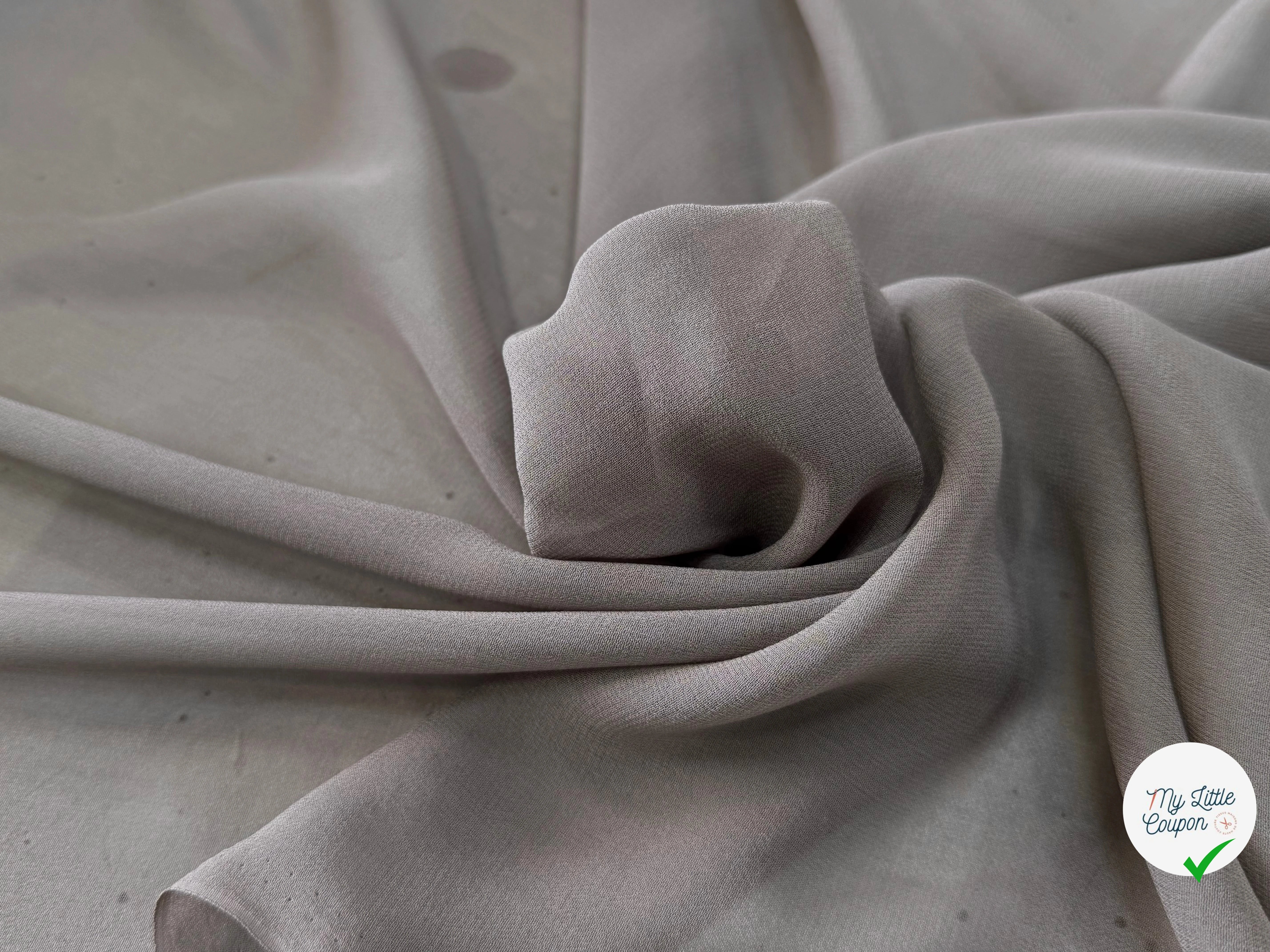 CREPE DE SOIE DOUBLE GEORGETTE  LAIZE 100 TAUPE - My Little Coupon