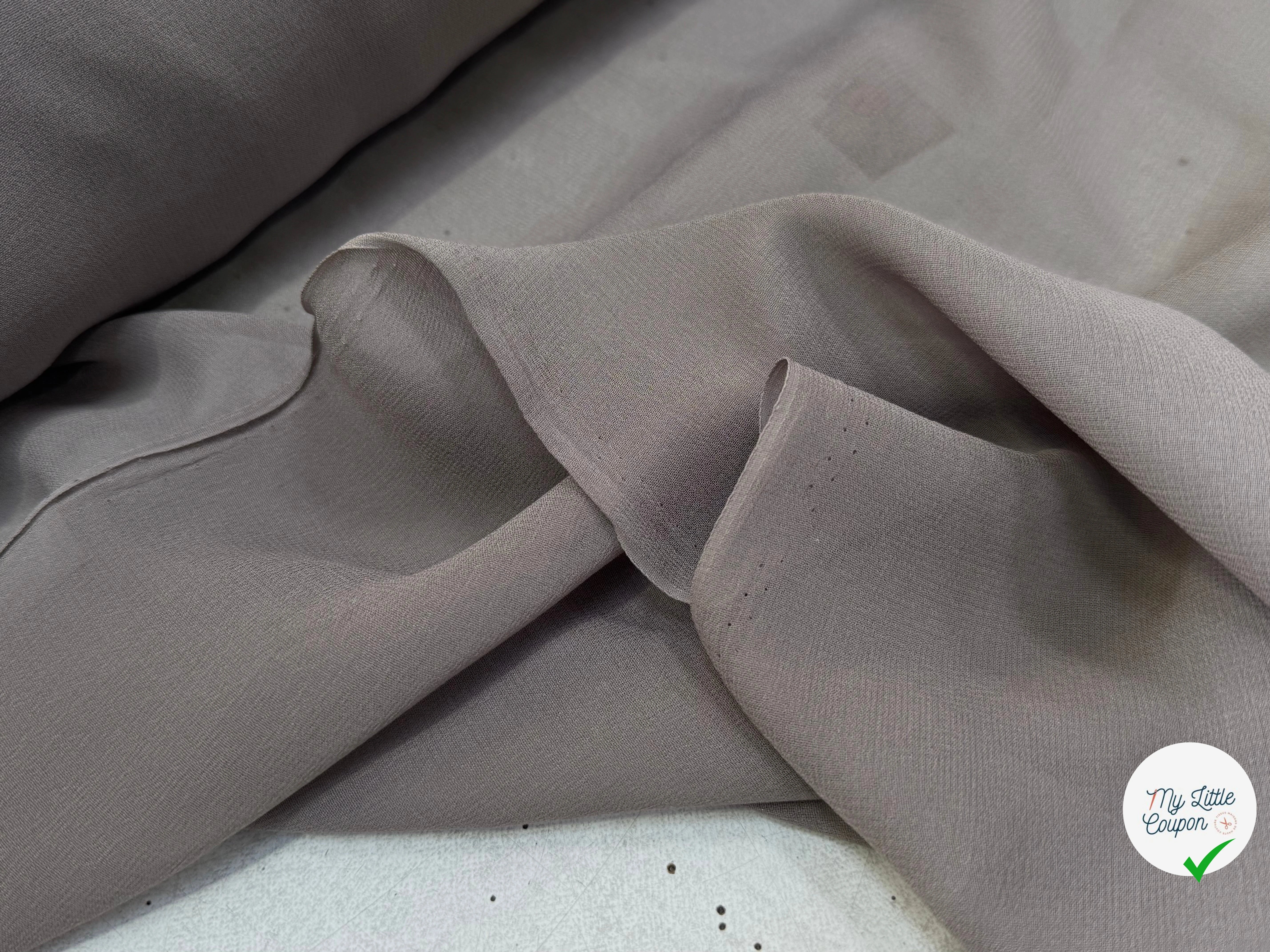 CREPE DE SOIE DOUBLE GEORGETTE  LAIZE 100 TAUPE - My Little Coupon