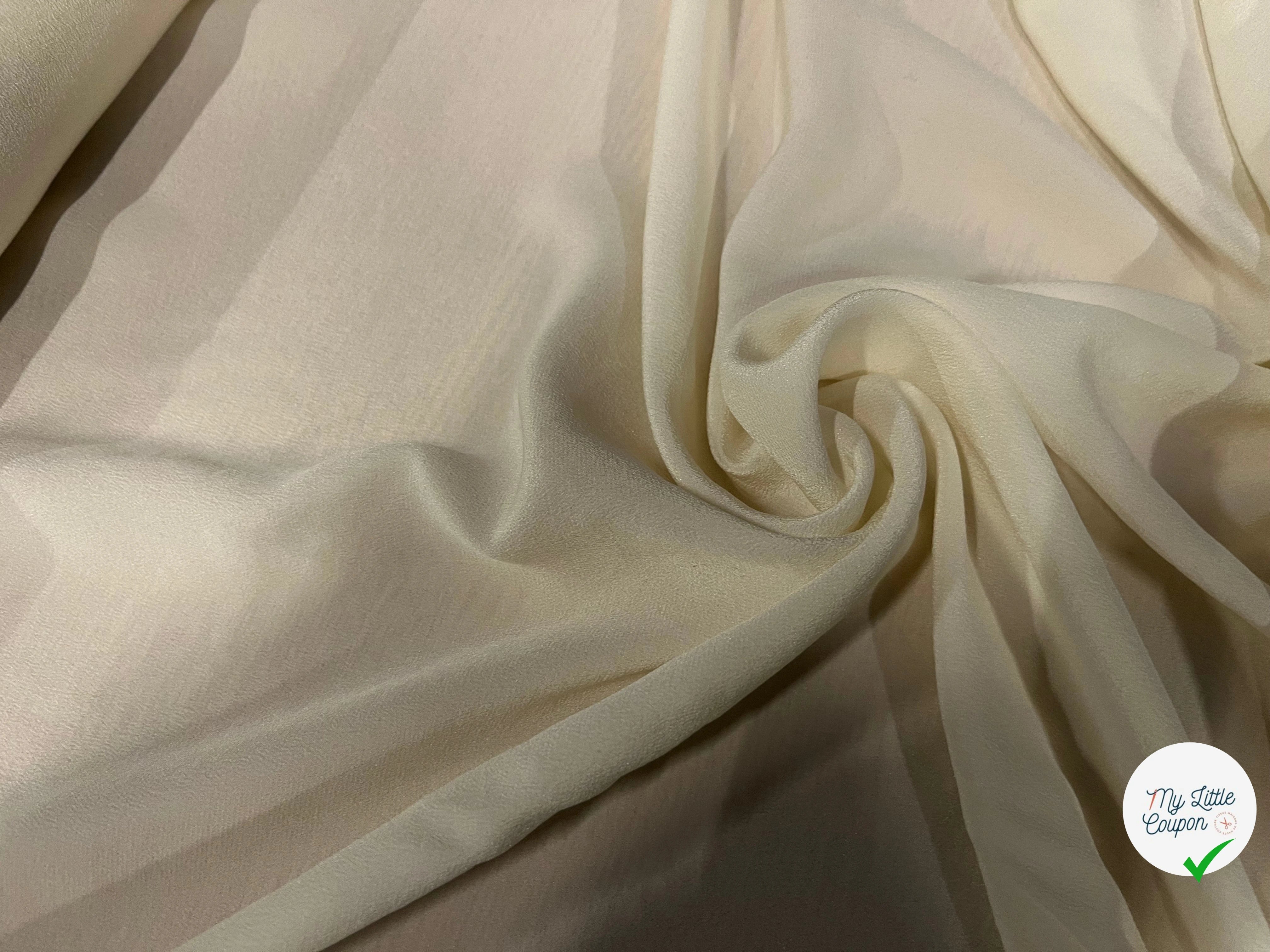 CRÊPE DI SETA ECRU 100% SETA 130CM - My Little Coupon