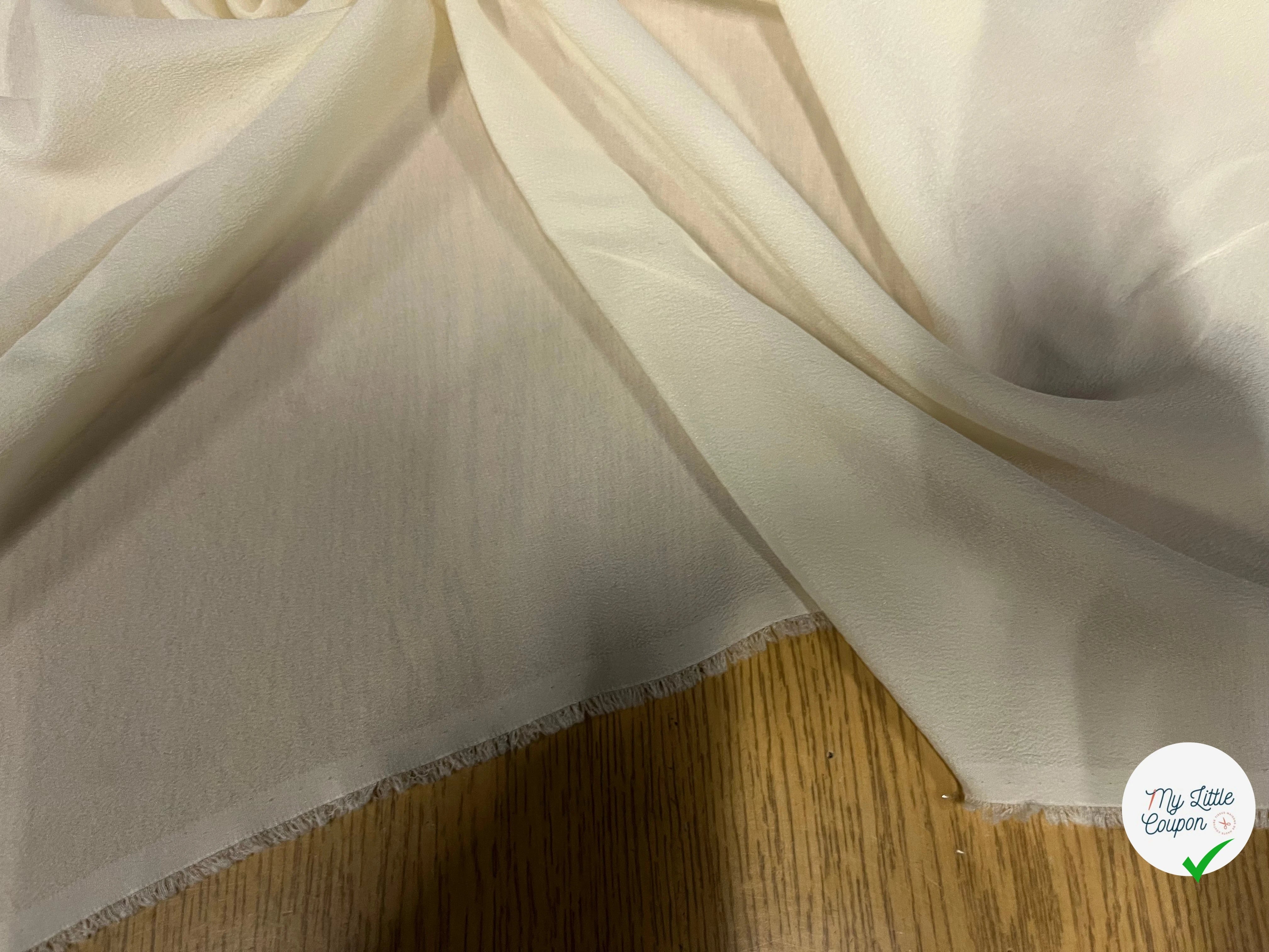 CRÊPE DI SETA ECRU 100% SETA 130CM - My Little Coupon