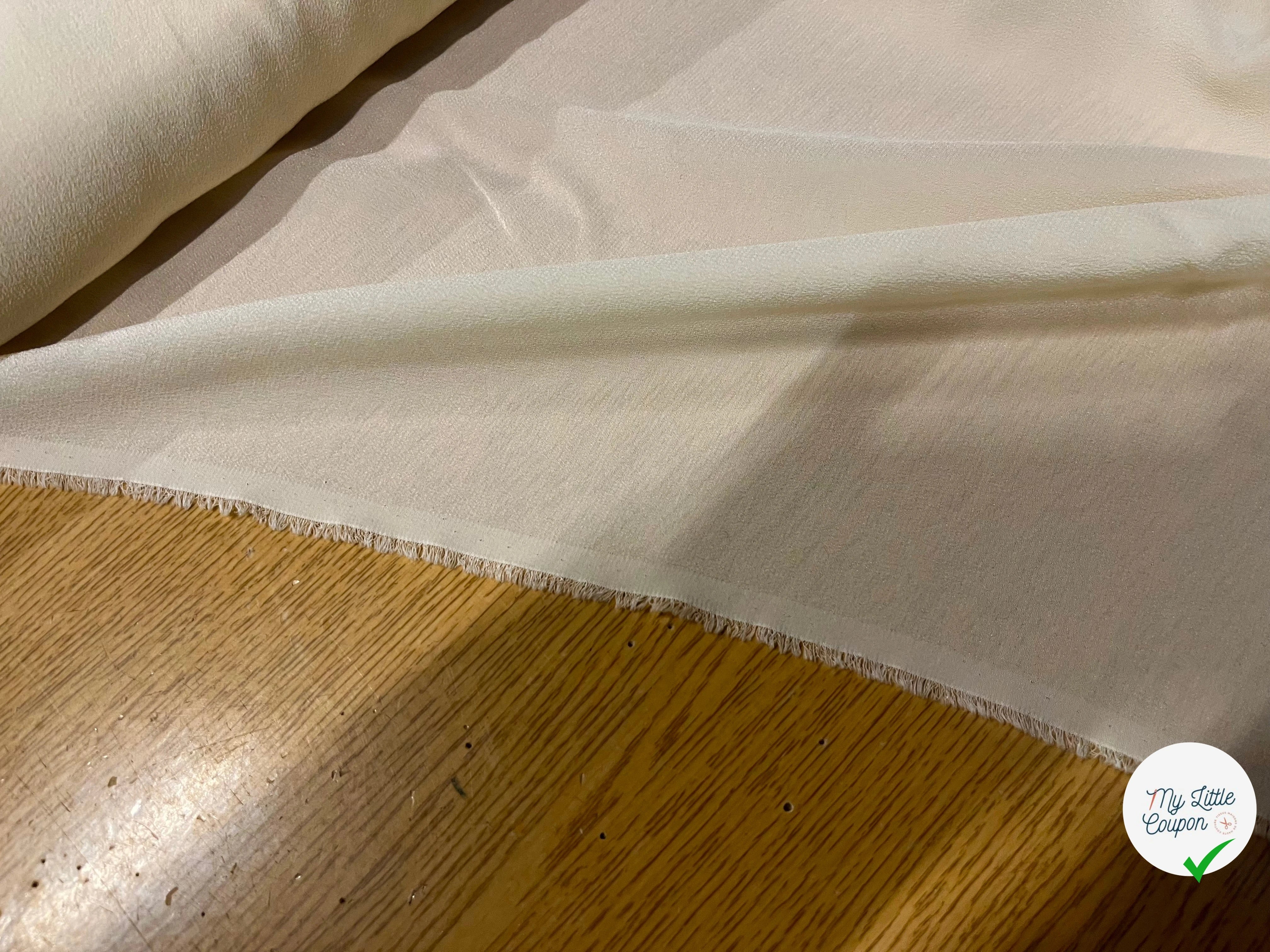 CRÊPE DI SETA ECRU 100% SETA 130CM - My Little Coupon