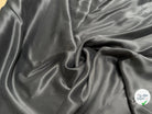 CREPE DE SOIE ENEVRS SATIN VELOUTÉ GRIS FONCÉ LÉGÈREMENT STRETCH - My Little Coupon