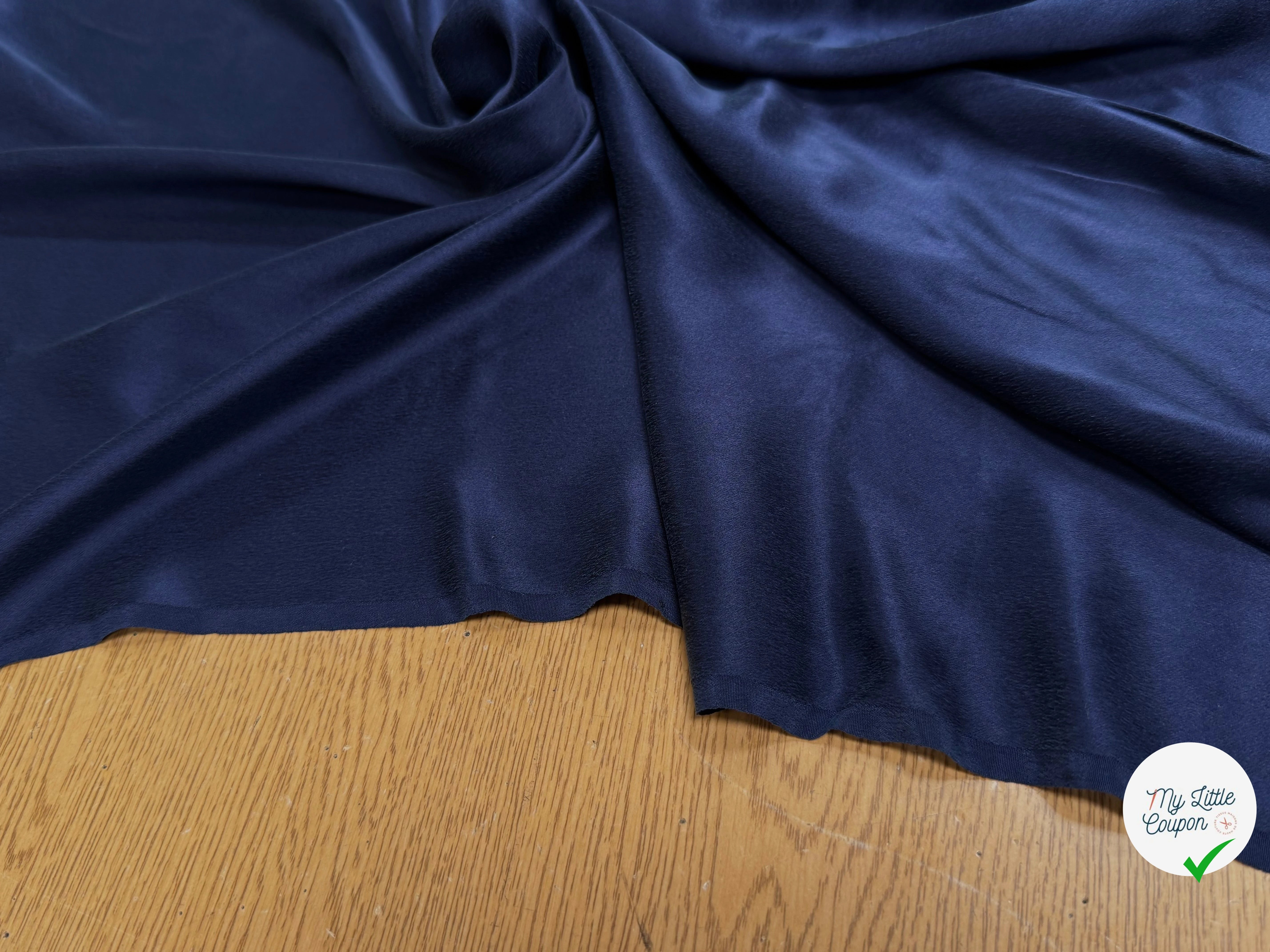 CREPE DE SOIE ENVERS SATIN VELOUTÉ BLEU - My Little Coupon