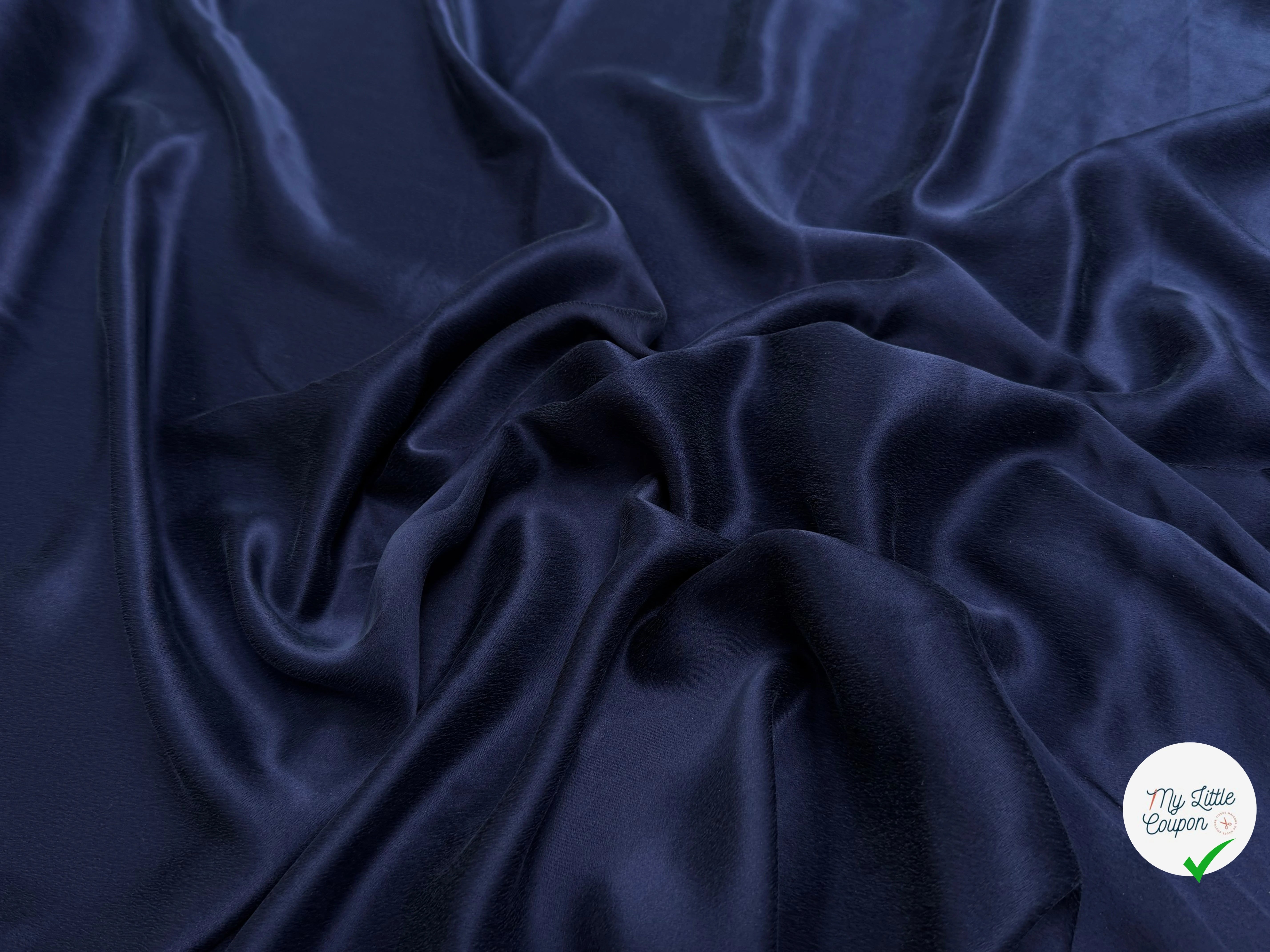 CREPE DE SOIE ENVERS SATIN VELOUTÉ BLEU - My Little Coupon