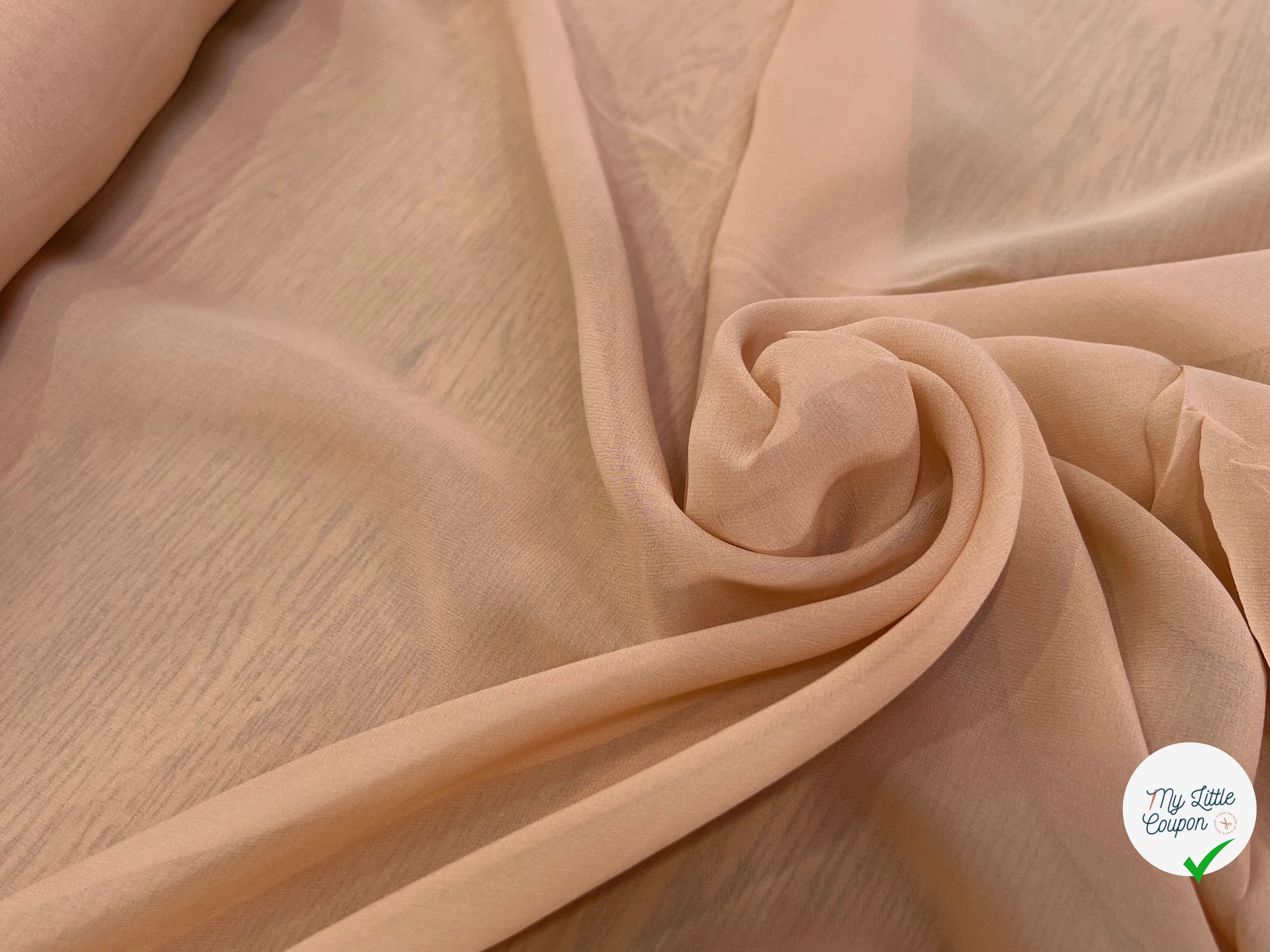 CREPE DE SOIE FLUIDE 140 DE LAIZE 100% SOIE CREME - My Little Coupon