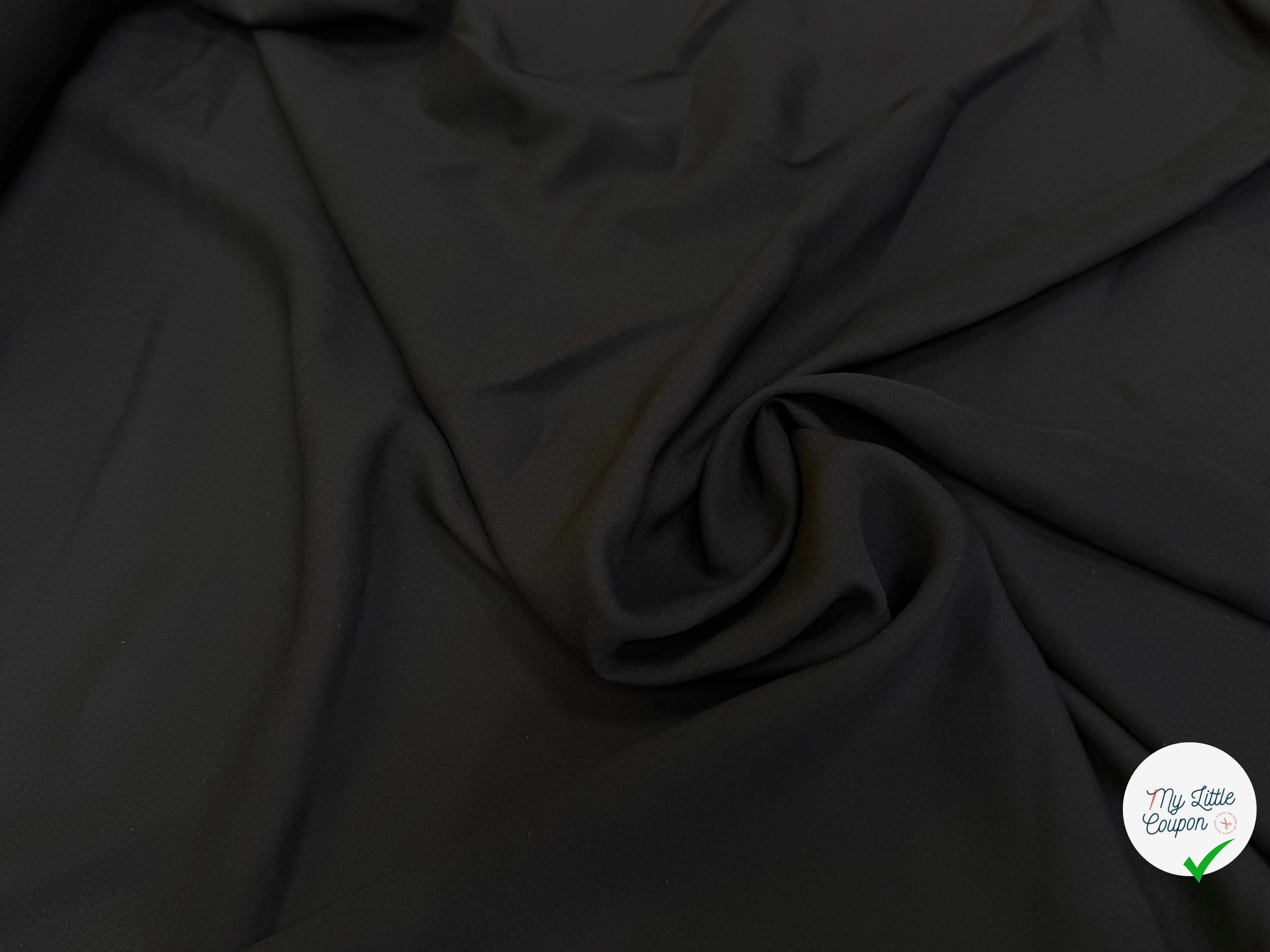 CREPE DE SOIE FLUIDE BLACK 100% SOIE - My Little Coupon