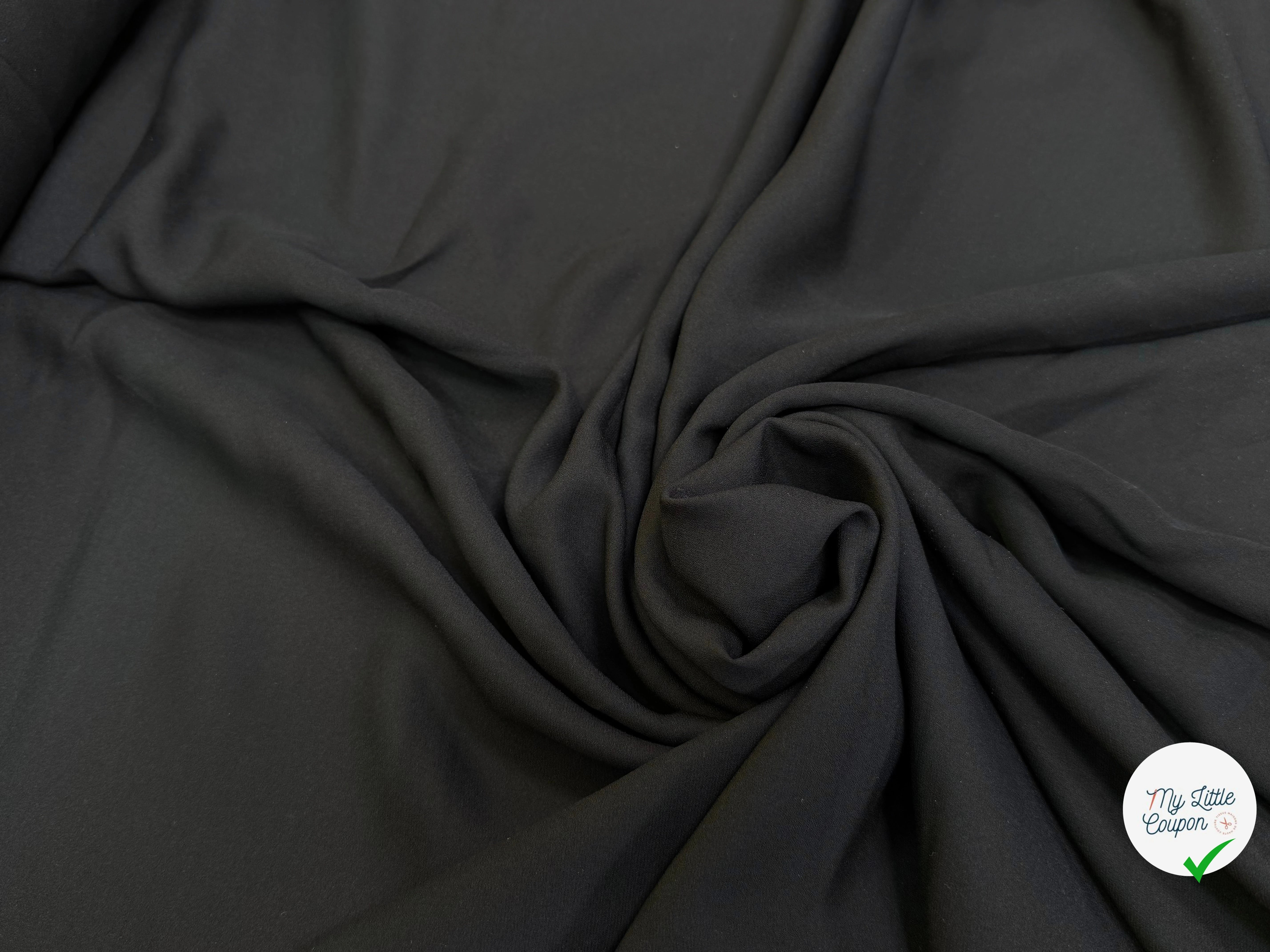 CREPE DE SOIE FLUIDE BLACK 100% SOIE - My Little Coupon