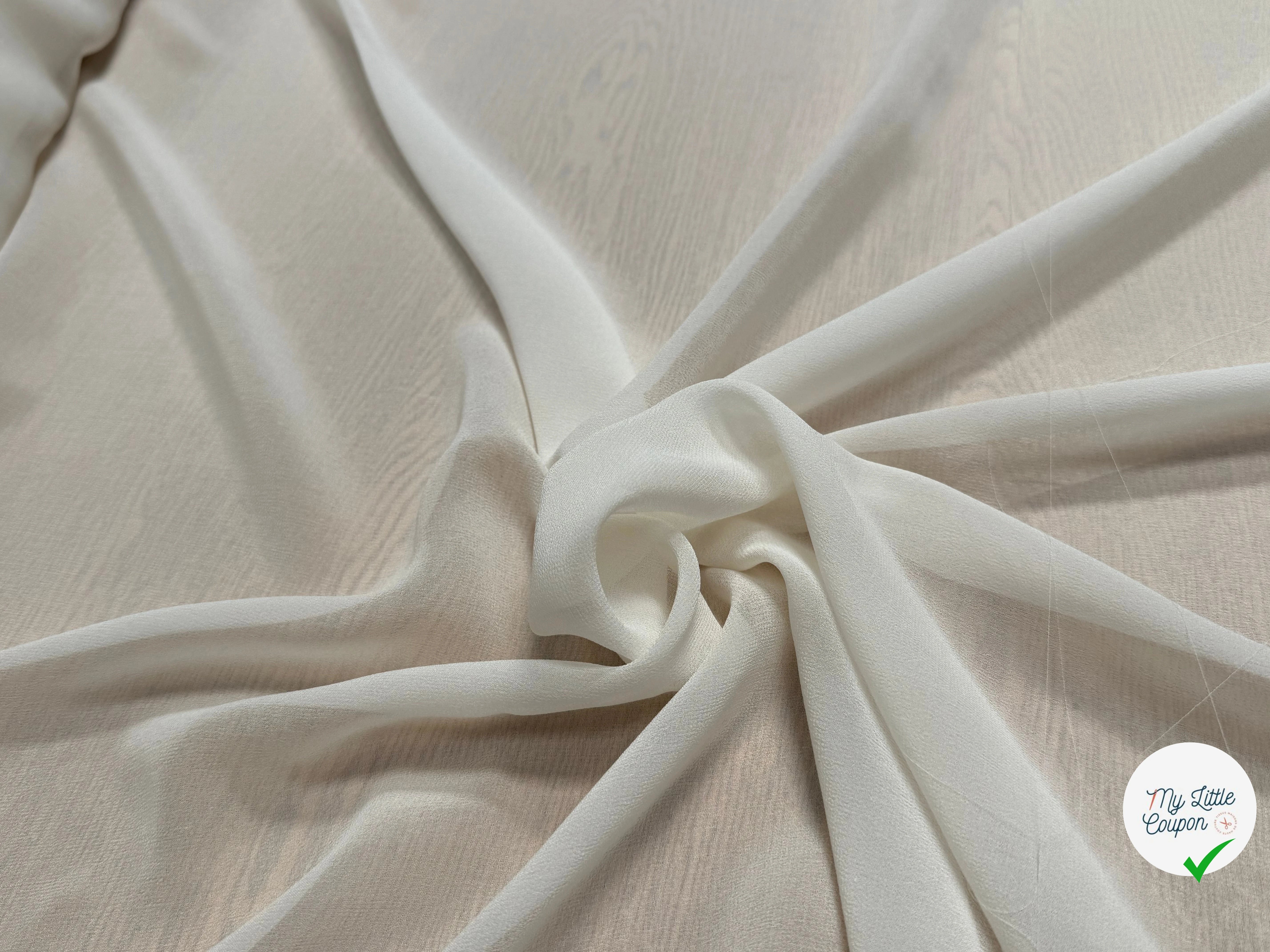 CREPE DE SOIE FLUIDE BLANC CASSÉ 115 DE LAIZE - My Little Coupon
