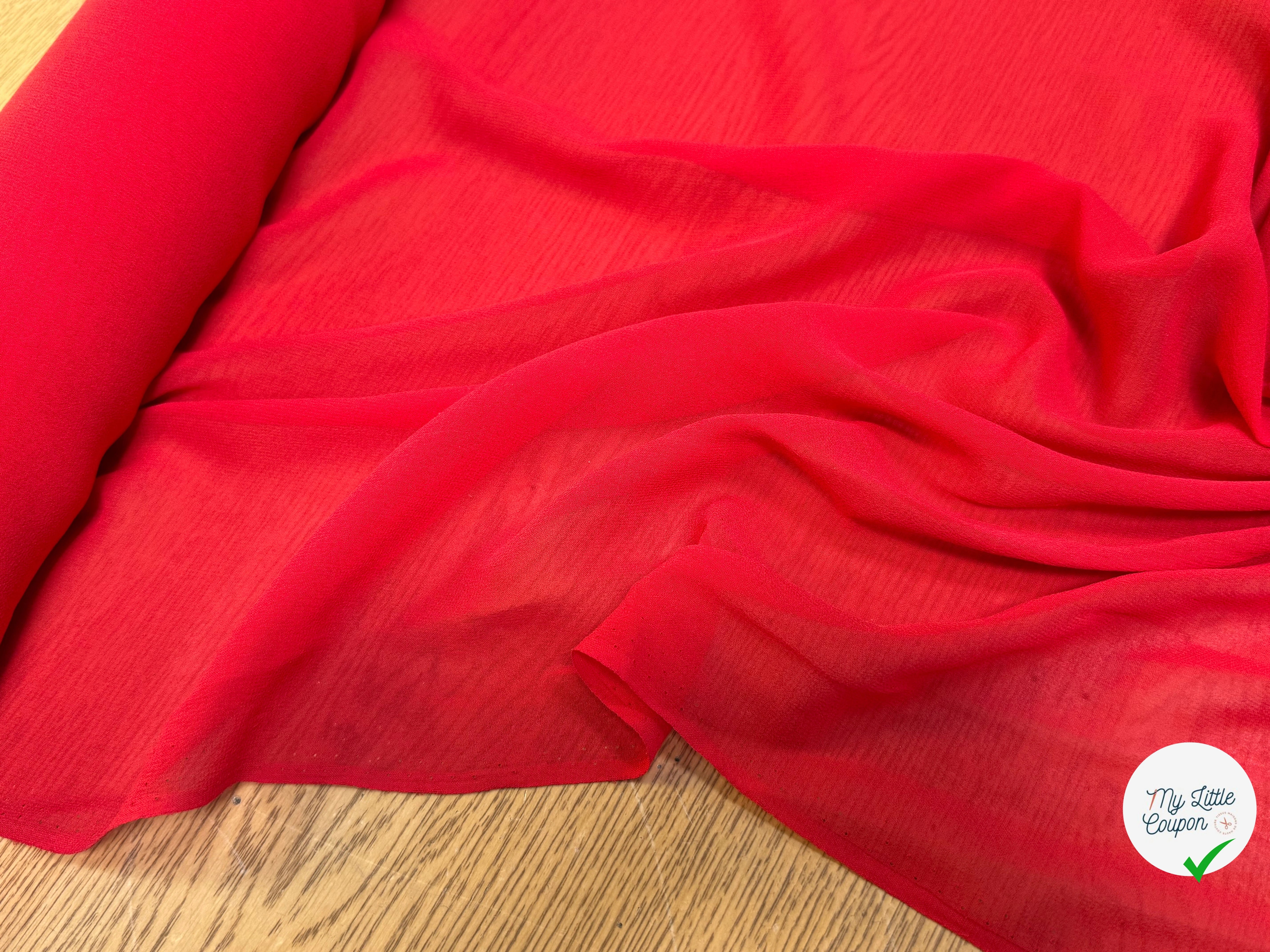CREPE DE SOIE GEORGETTE ROUGE - My Little Coupon