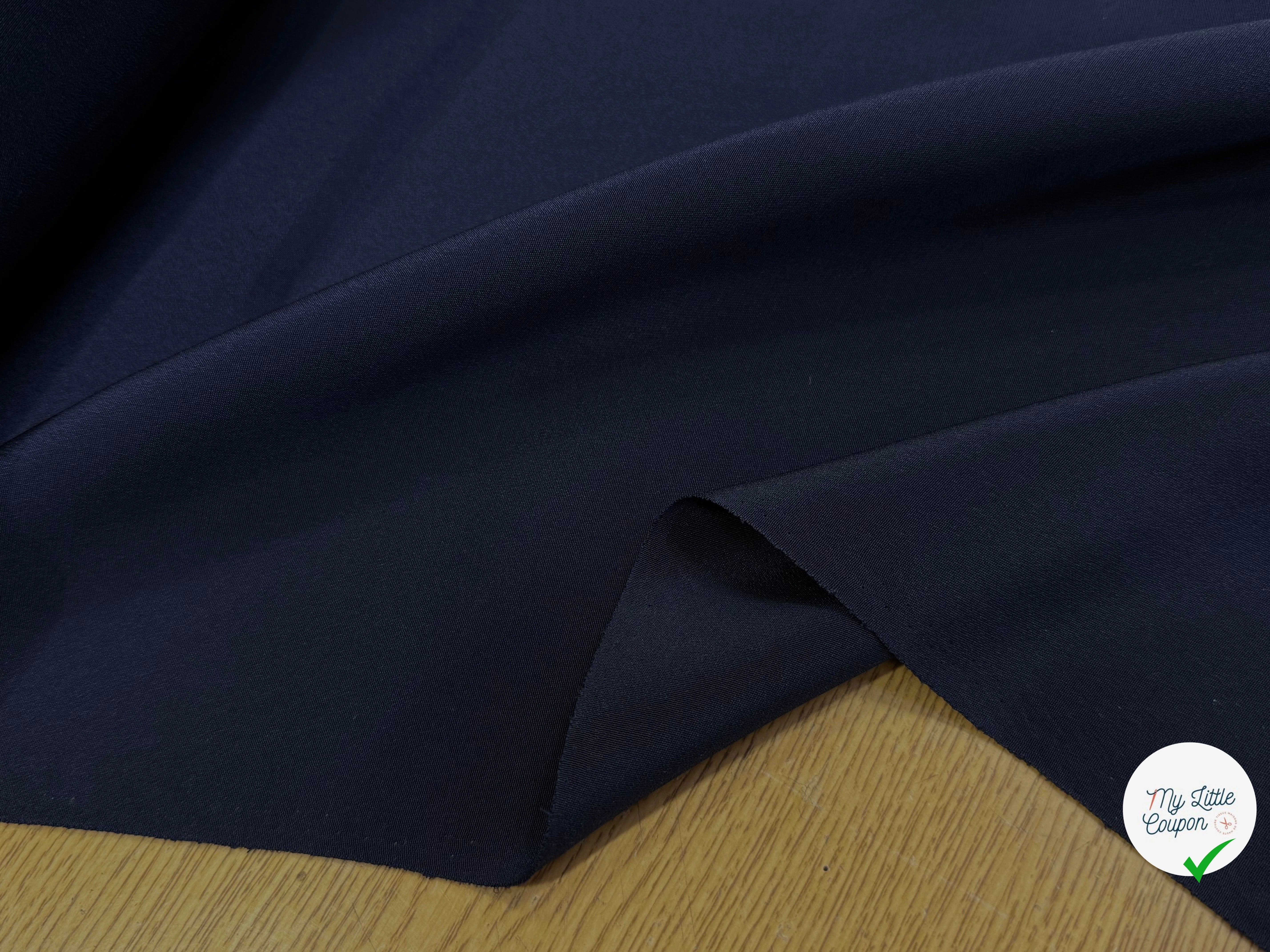 CREPE DE SOIE SATINÉ FLUIDE BLEU MARRINE 110 DE LAIZE - My Little Coupon