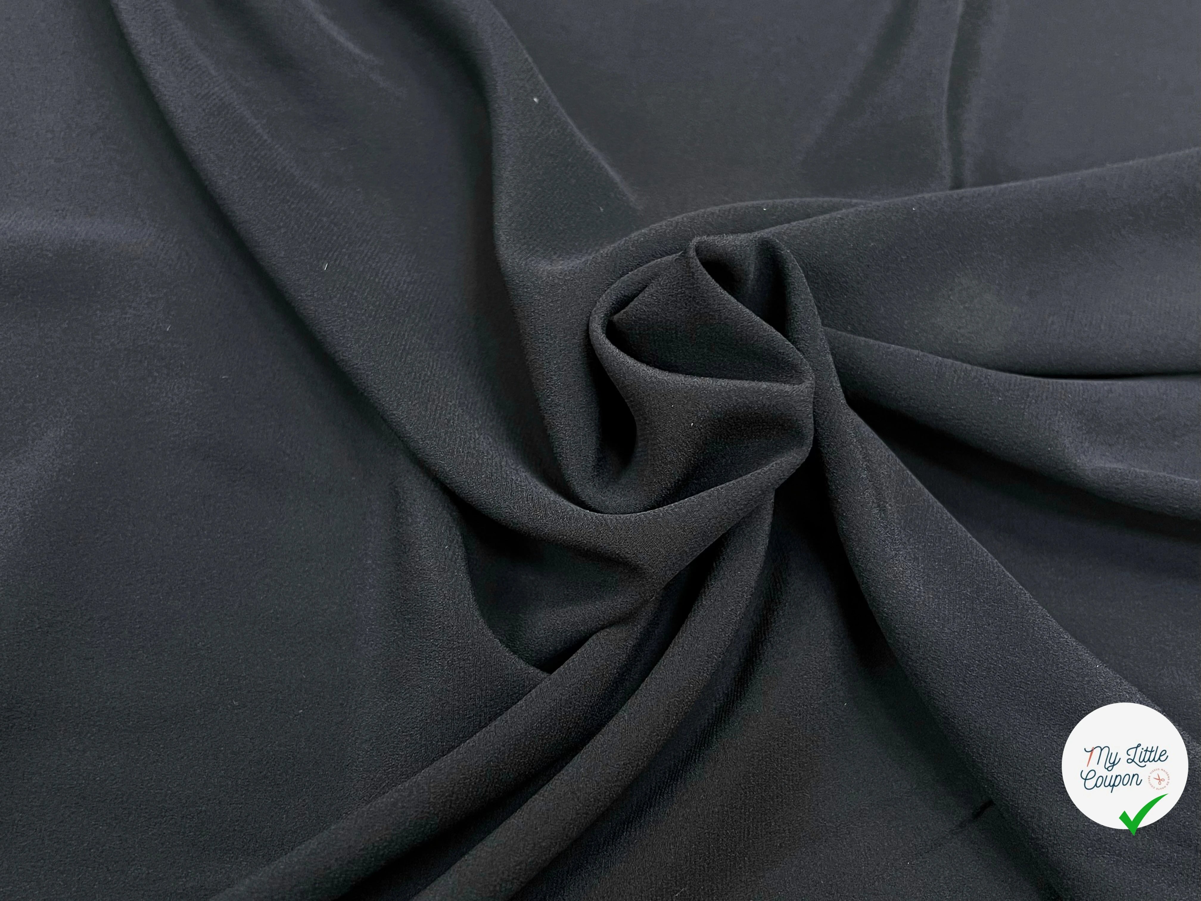CREPE DE SOIE STRETCH ET FLUIDE NOIR 91% SOIE 130CM - My Little Coupon