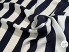 CREPE DE SOIE ULTRA FLUIDE GROSSES RAYURES BLANC CASSÉ MARRINE - My Little Coupon