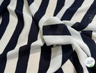 CREPE DE SOIE ULTRA FLUIDE GROSSES RAYURES BLANC CASSÉ MARRINE - My Little Coupon