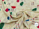 CRÊPE DE VISCOSE ÉCRU IMPRIMÉ POIS MULTICOLORES FANTASY DISPATCH - My Little Coupon