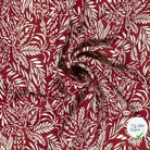 Crêpe de viscose feuilles bordeaux