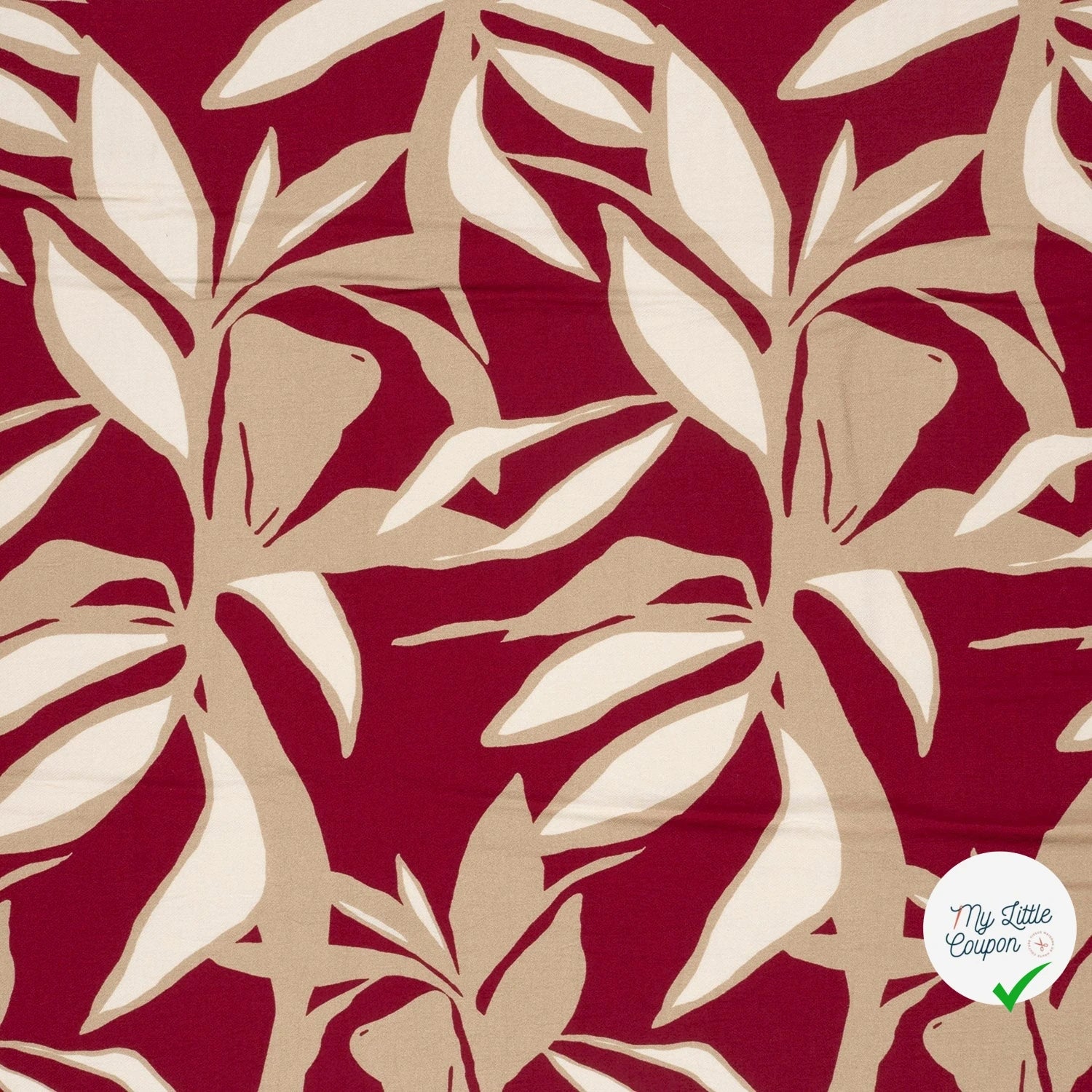 Crêpe de viscose fleurs bordeaux