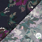 Crêpe de viscose fleurs indigo foncé