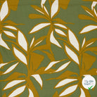Crêpe de viscose fleurs vert kaki