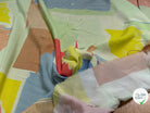 CRÊPE DE VISCOSE IMPRIMÉ GRAPHIQUE RAYURES JAUNE FANTASY PAPIER JAUNE - My Little Coupon
