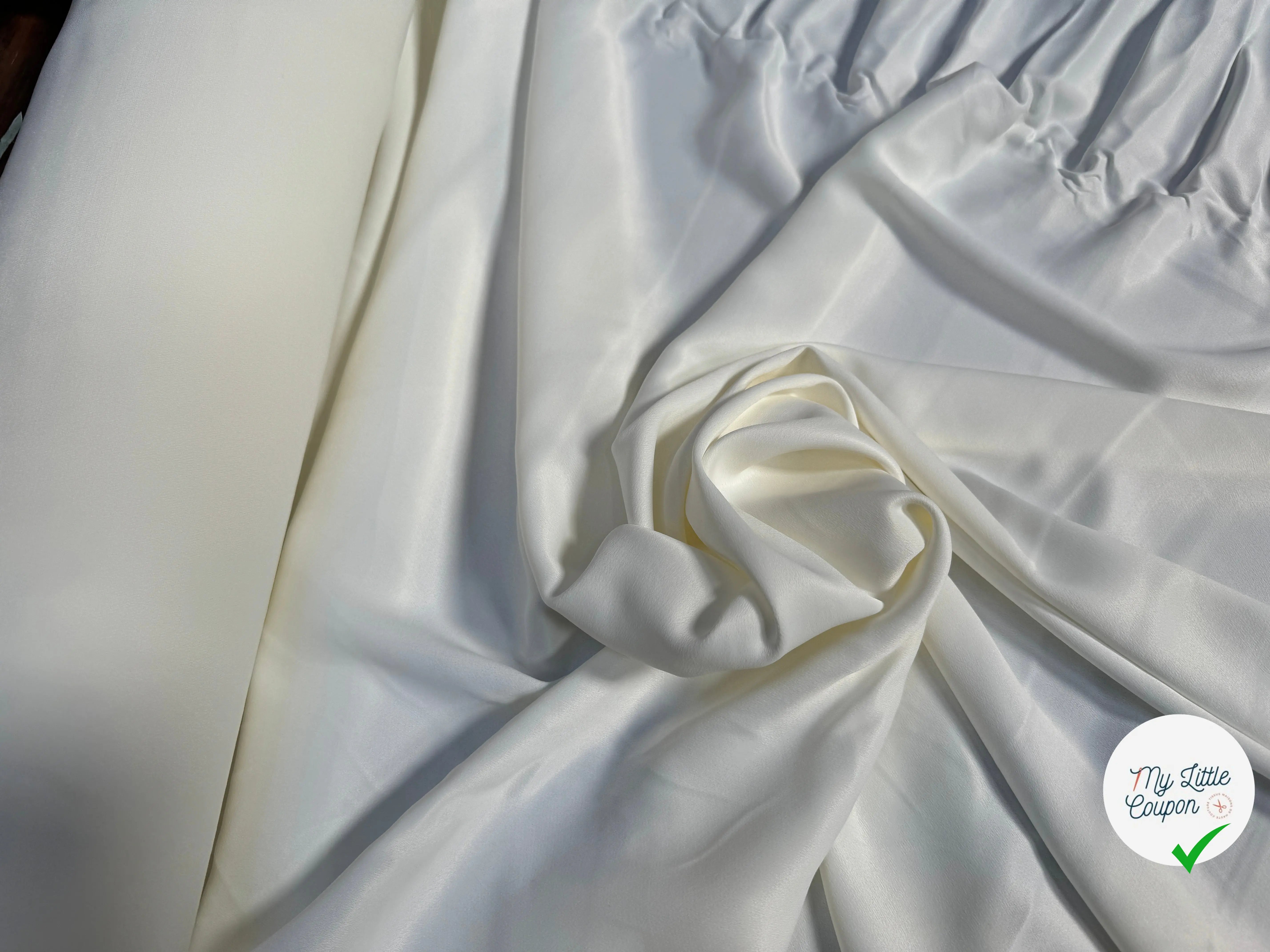 CREPE ENVERS SATIN BLANC VISCOSE ENNOBLISSEMENT FRANCAIS - My Little Coupon