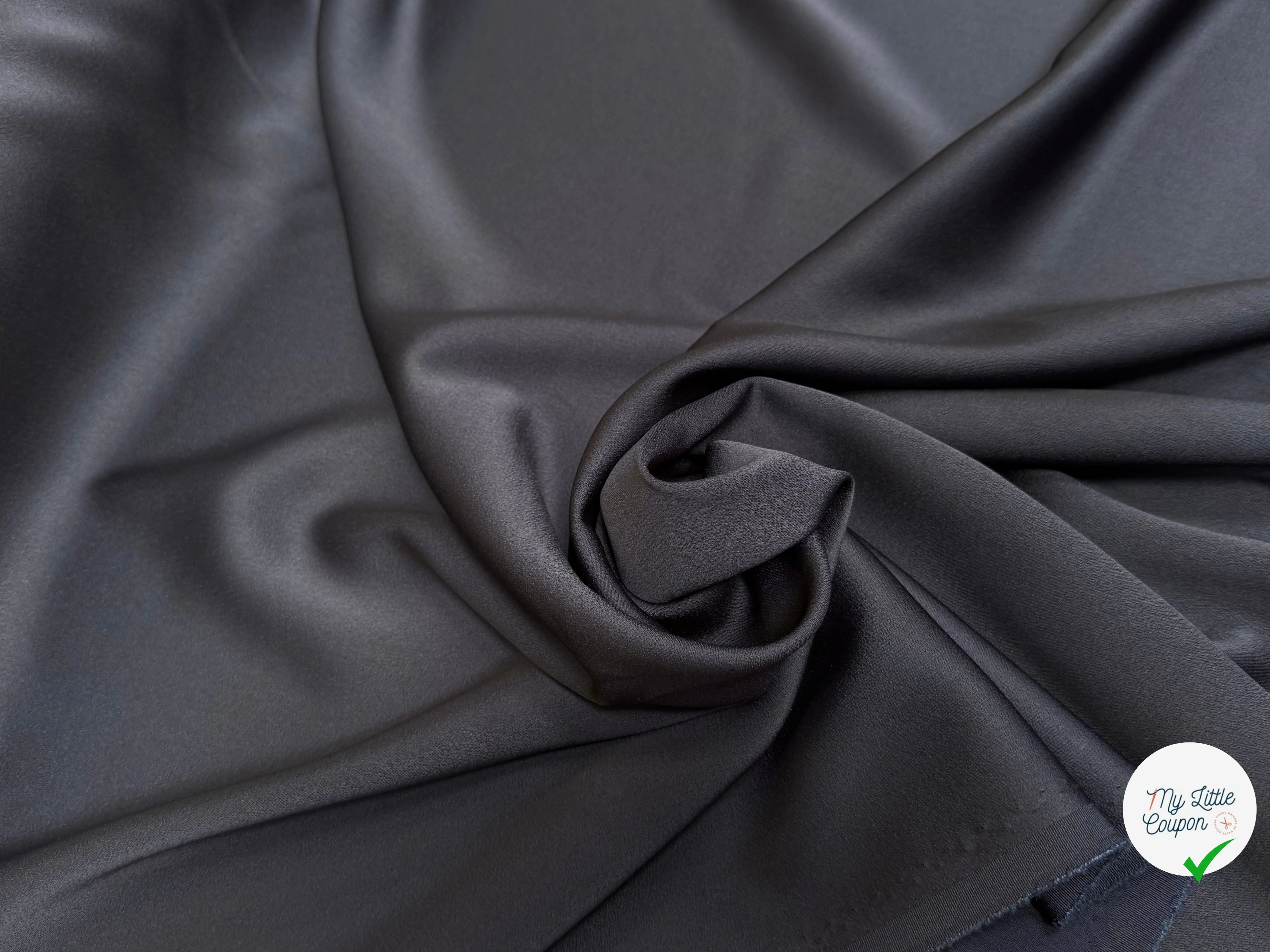 CREPE ENVERS SATIN BLEU MARINE  68% ACETATE - My Little Coupon