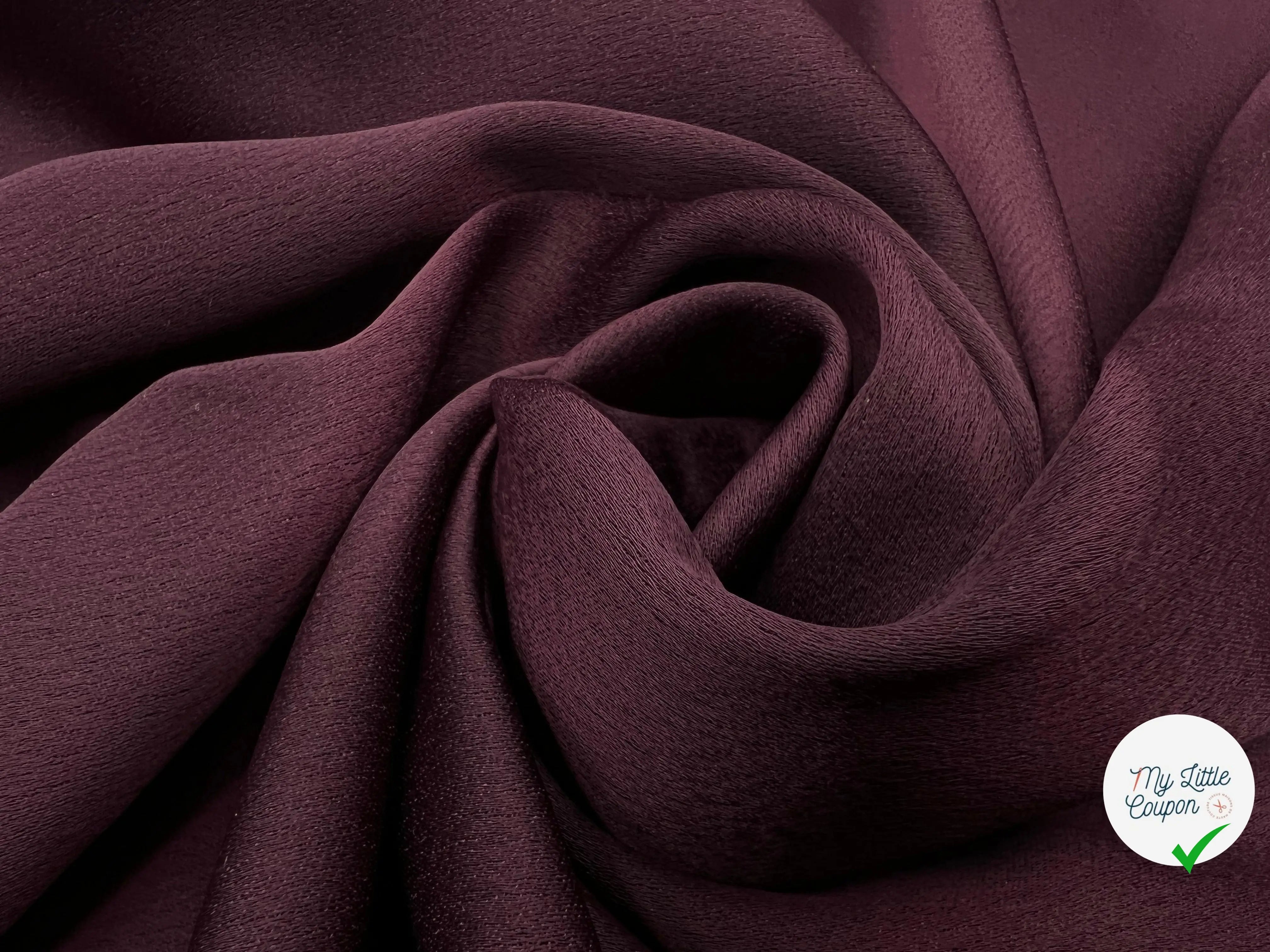 CRÊPE ENVERS SATIN BORDEAUX FONCÉ - My Little Coupon - tissu - coudre