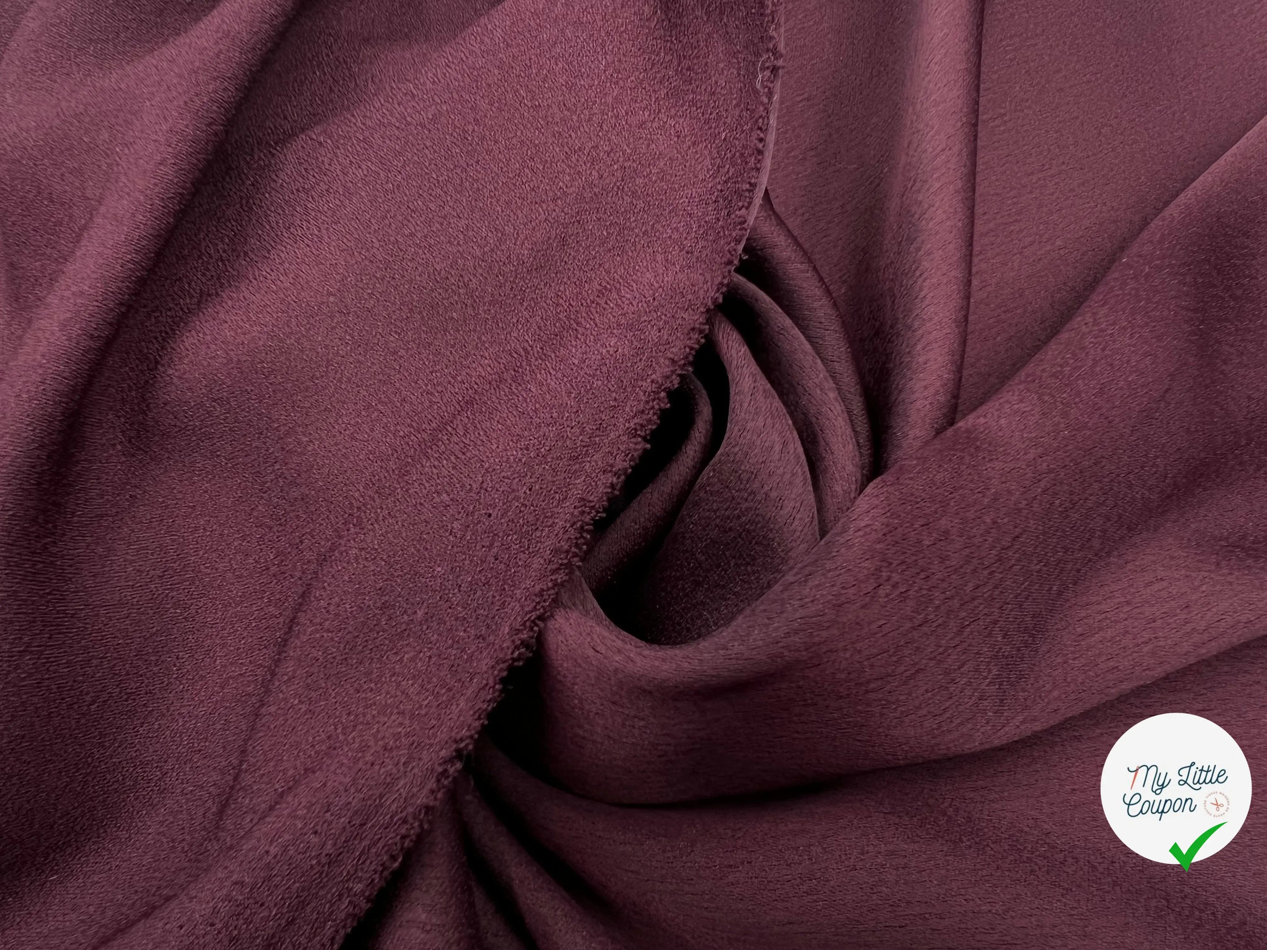CRÊPE ENVERS SATIN BORDEAUX FONCÉ - My Little Coupon - tissu - coudre