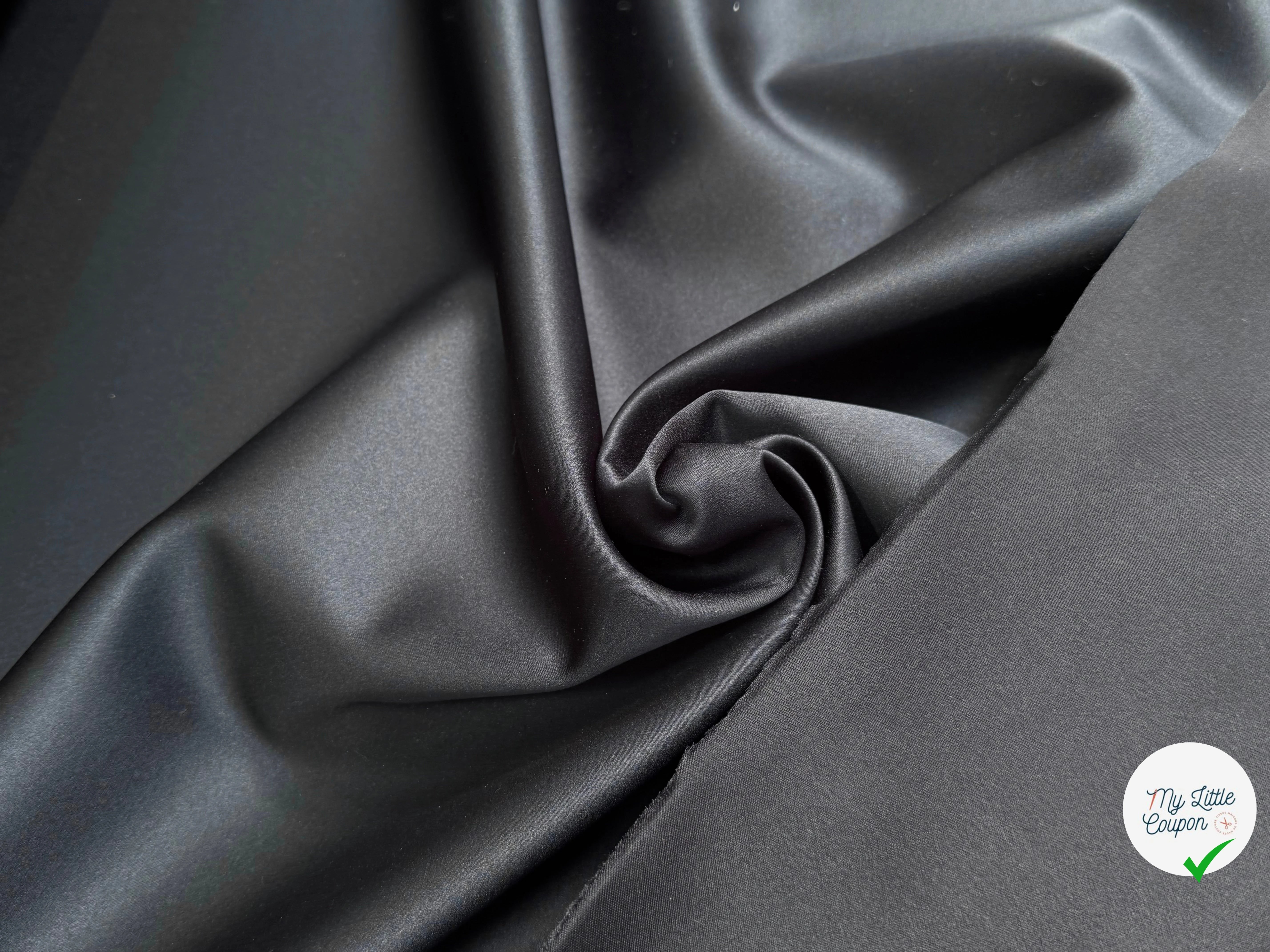 CREPE ENVERS SATIN CONTRECOLLÉ NOIR BELLE TENUE - My Little Coupon