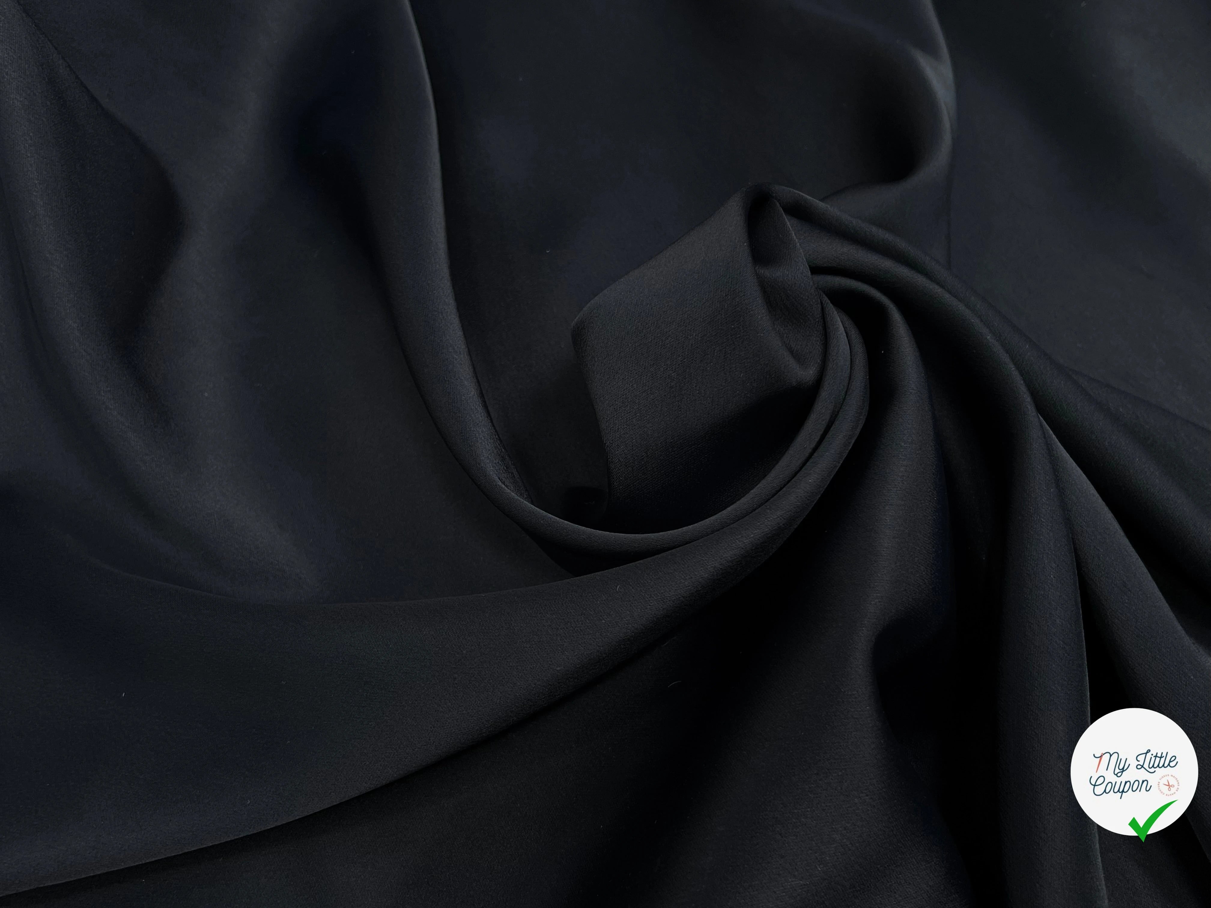 CREPE ENVERS SATIN LOURD NUIT ACETATE VISCOSE STRETCH - My Little Coupon