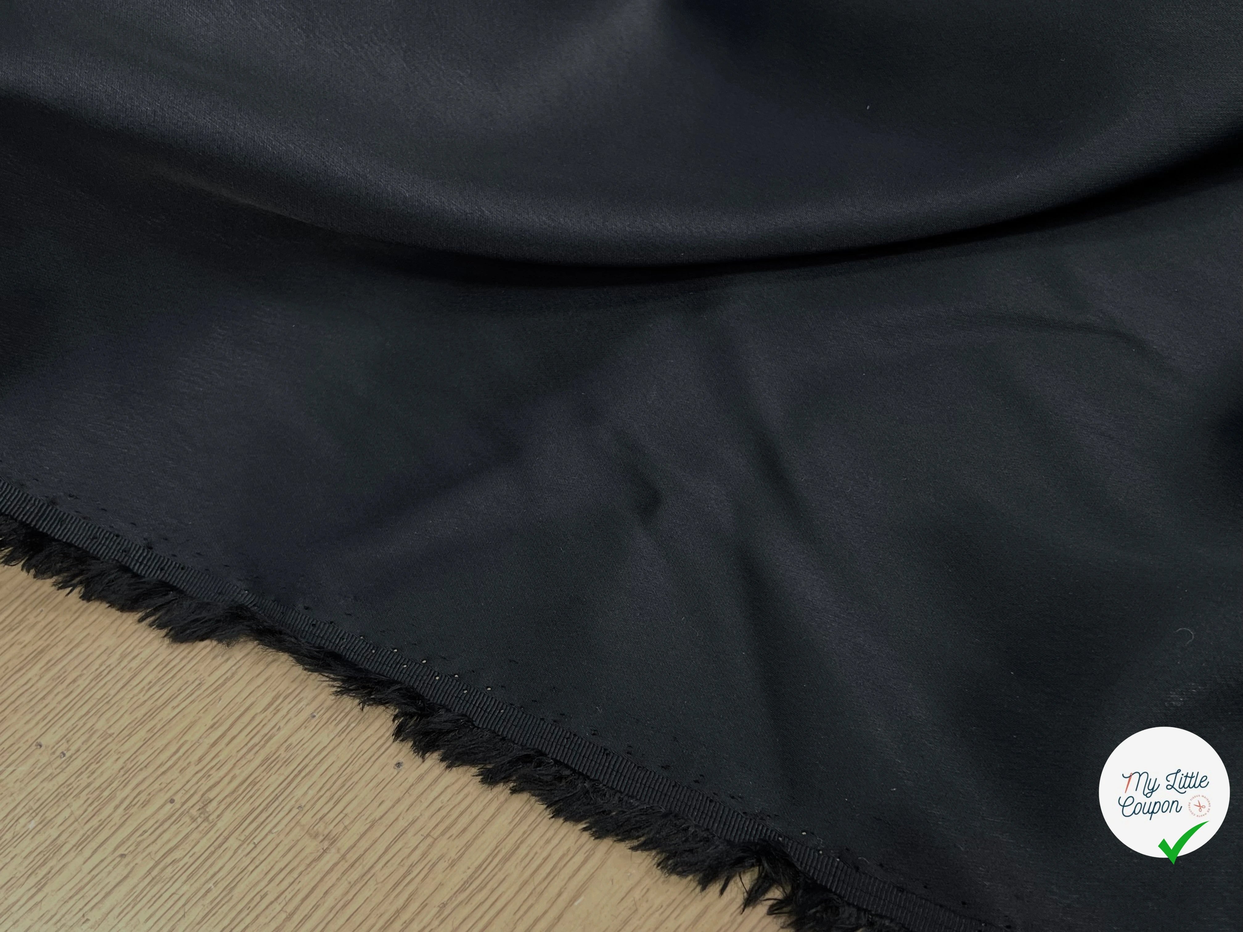CREPE ENVERS SATIN LOURD NUIT ACETATE VISCOSE STRETCH - My Little Coupon