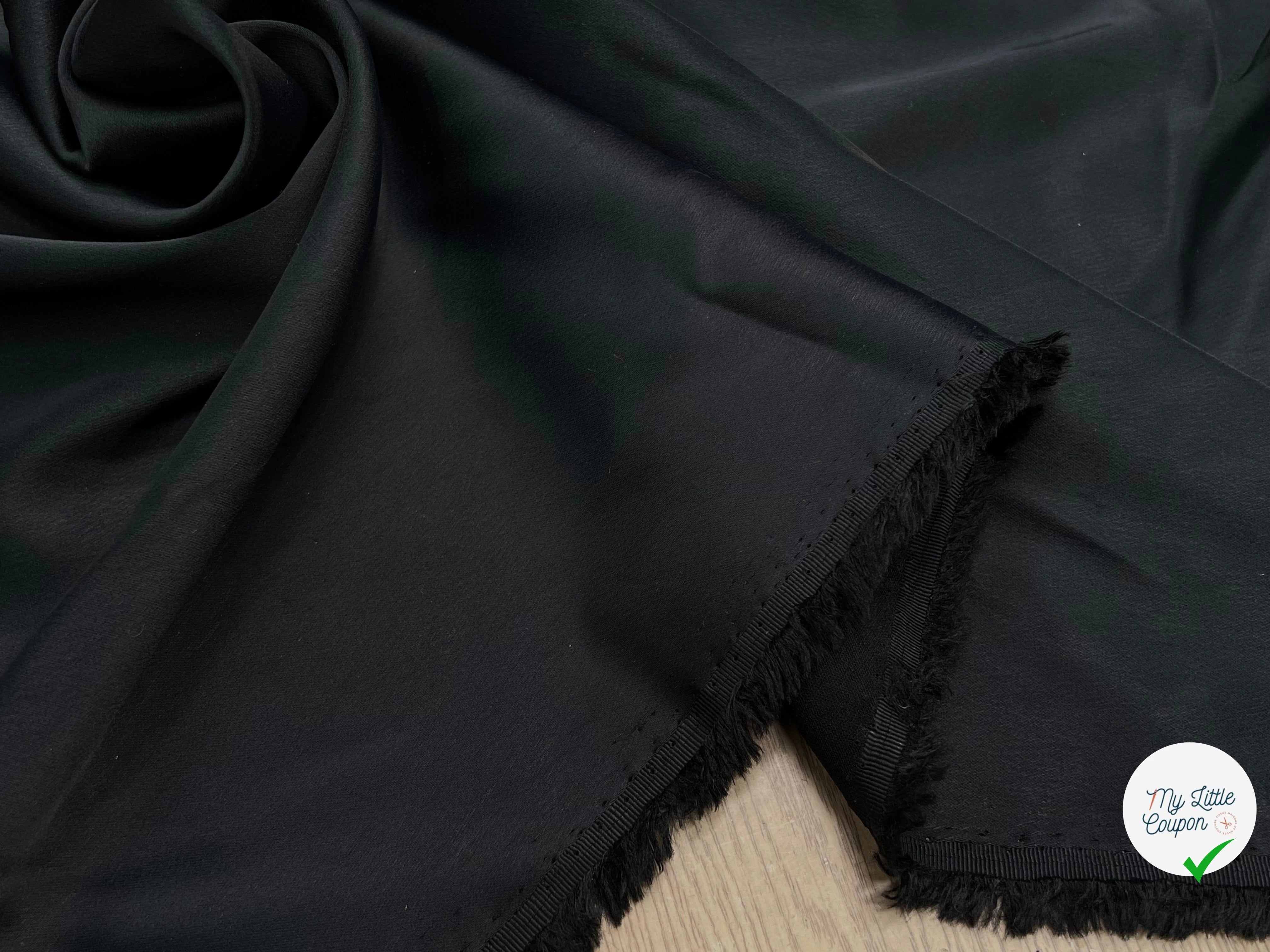 CREPE ENVERS SATIN LOURD NUIT ACETATE VISCOSE STRETCH - My Little Coupon
