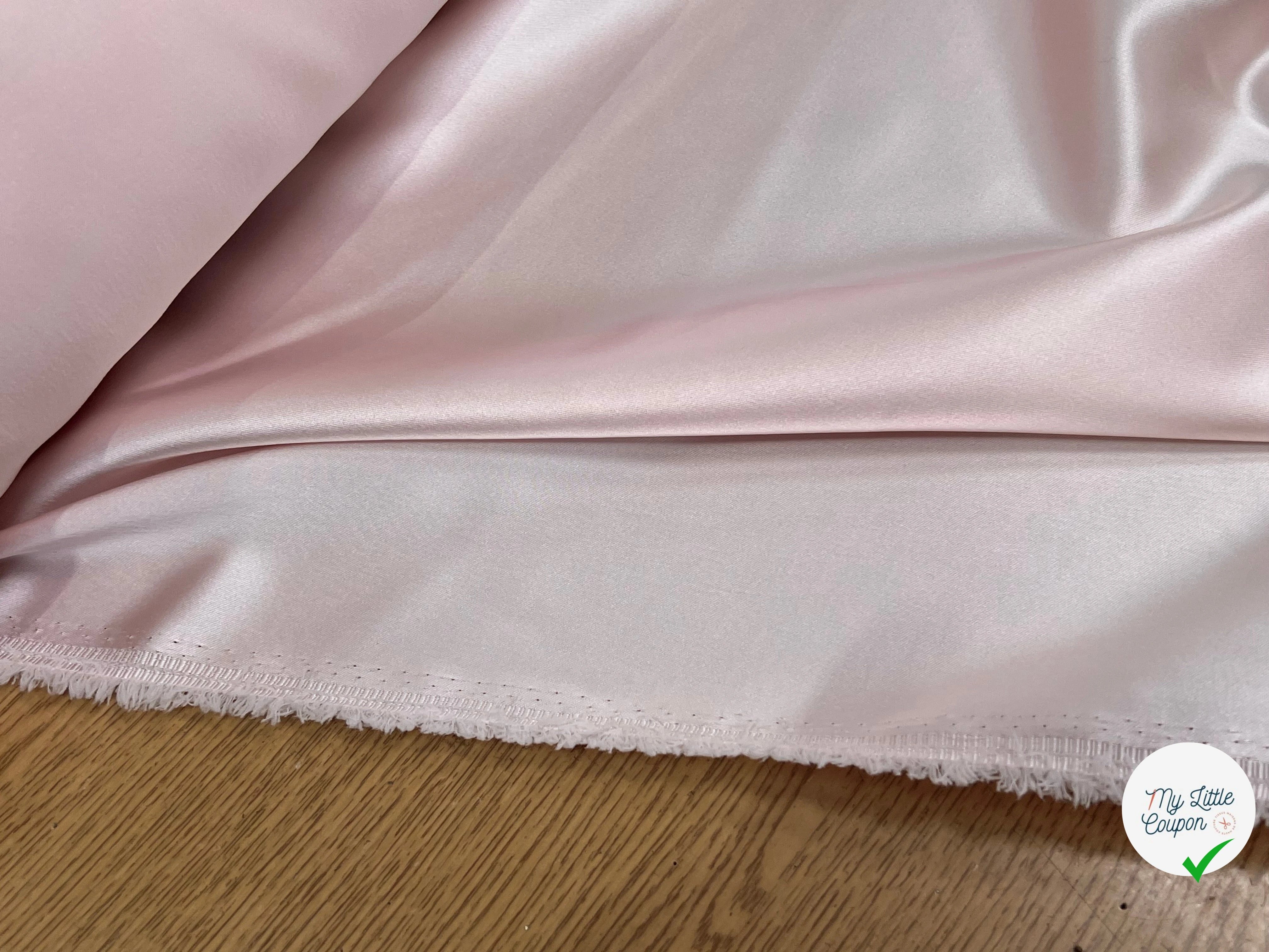 CREPE ENVERS SATIN LOURD ROSE PALE STRETCH - My Little Coupon