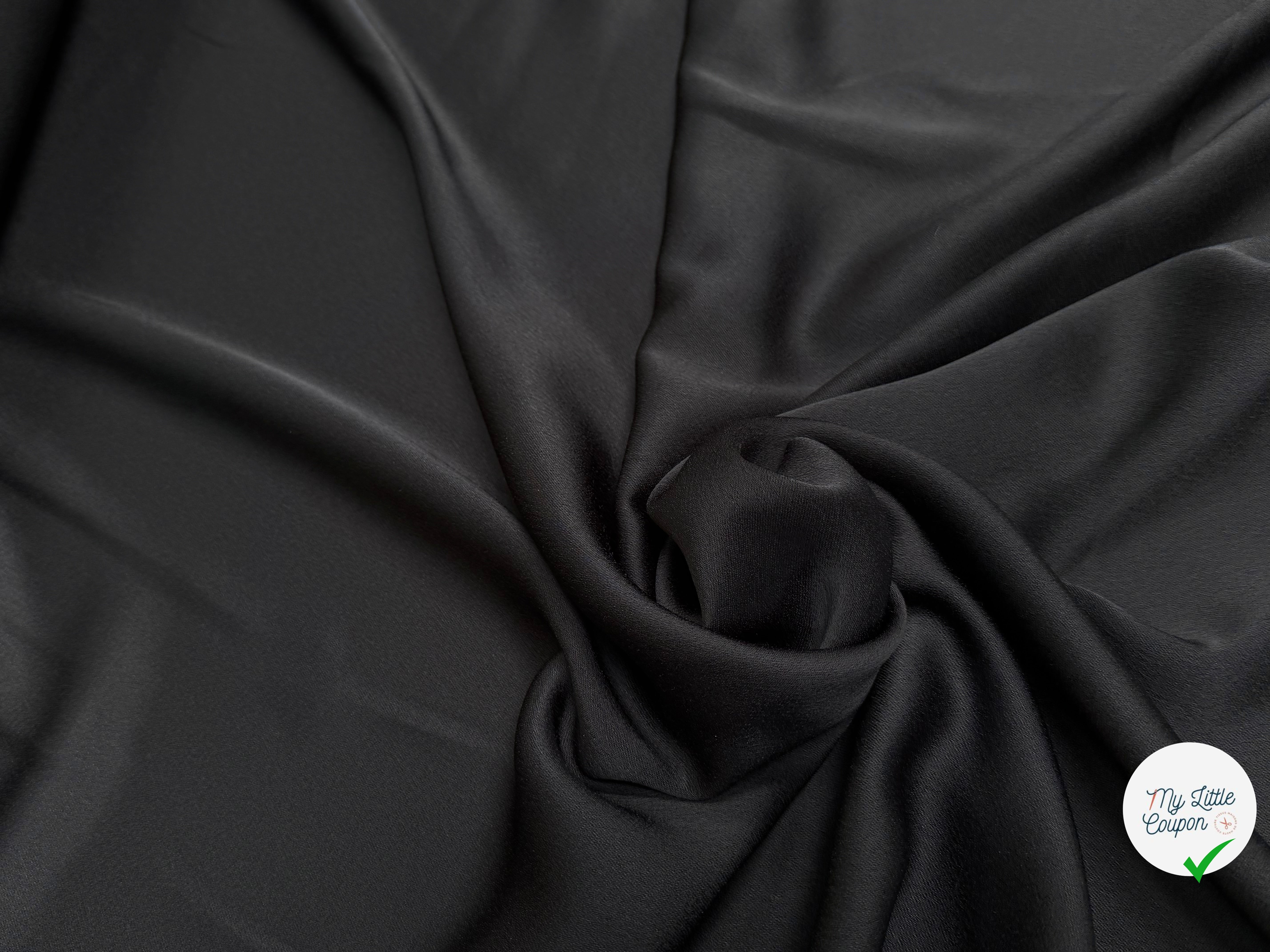 CREPE ENVERS SATIN LOURD TRÈS BEAU TOMBÉ NOIR 390 - My Little Coupon