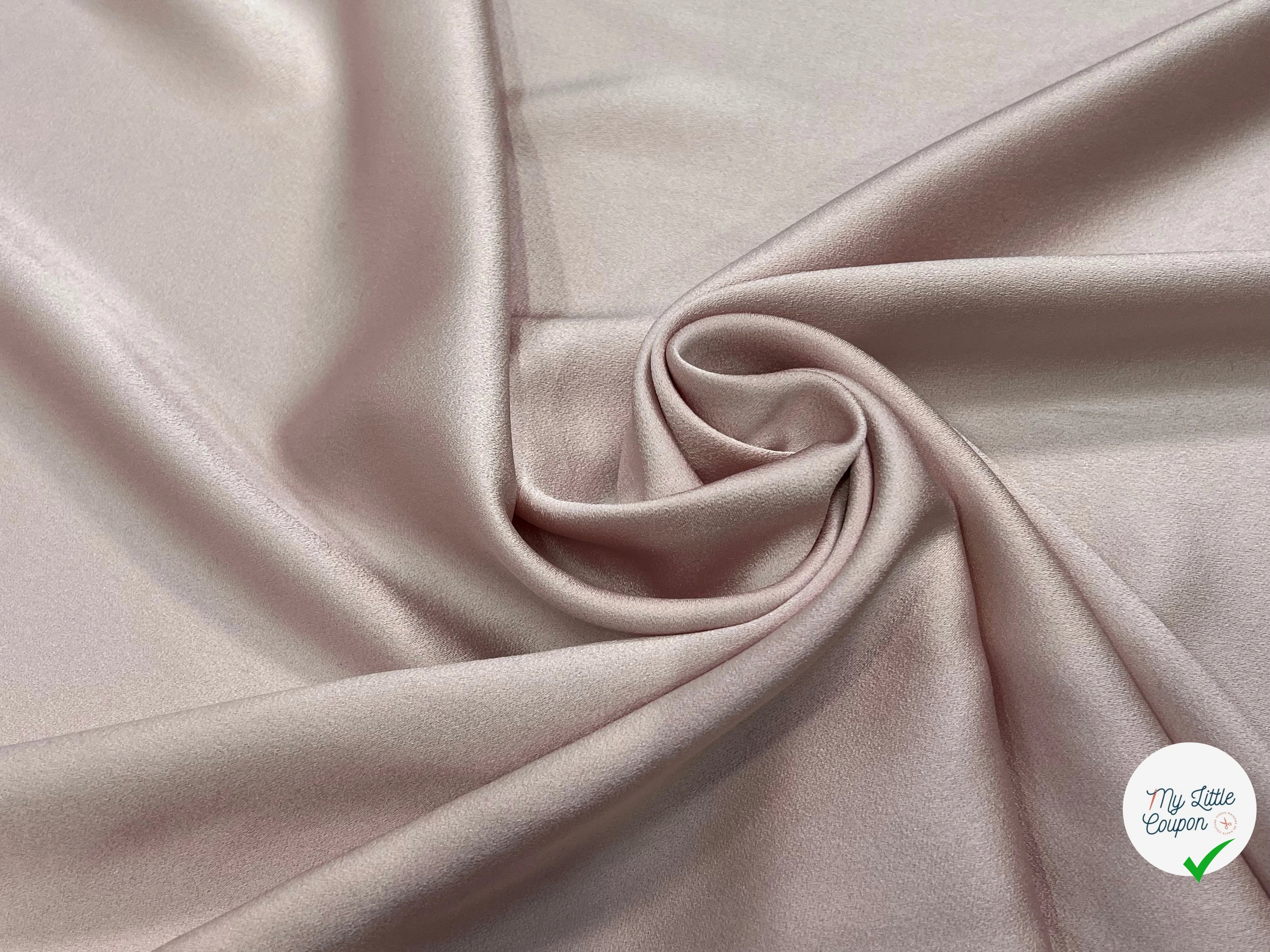 CREPE ENVERS SATIN ROSE PALE VISCOSE ET ACETATE - My Little Coupon