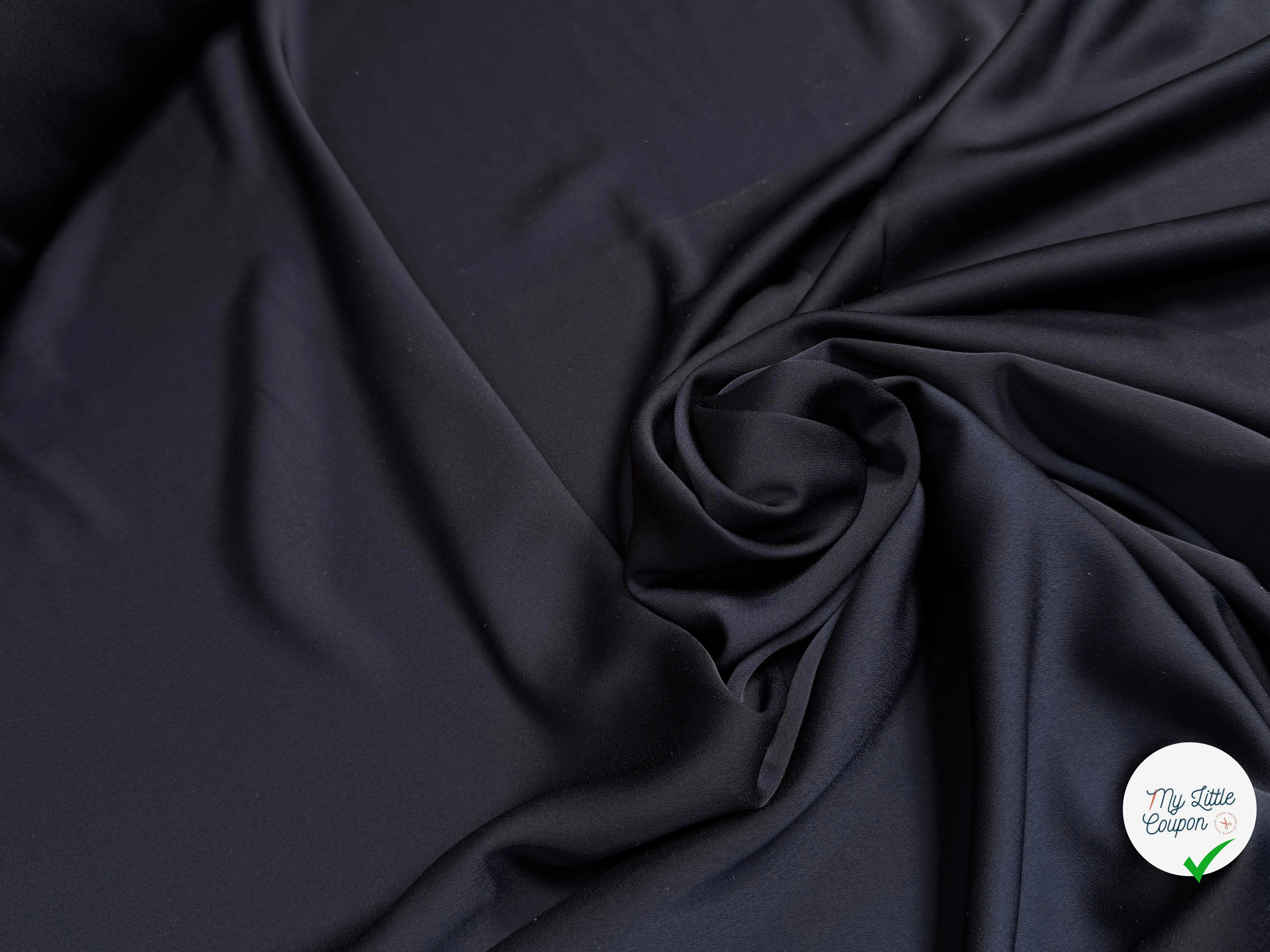 CREPE ENVERS SATIN SUPERBE TOMBÉ MARINE FONCÉ - My Little Coupon