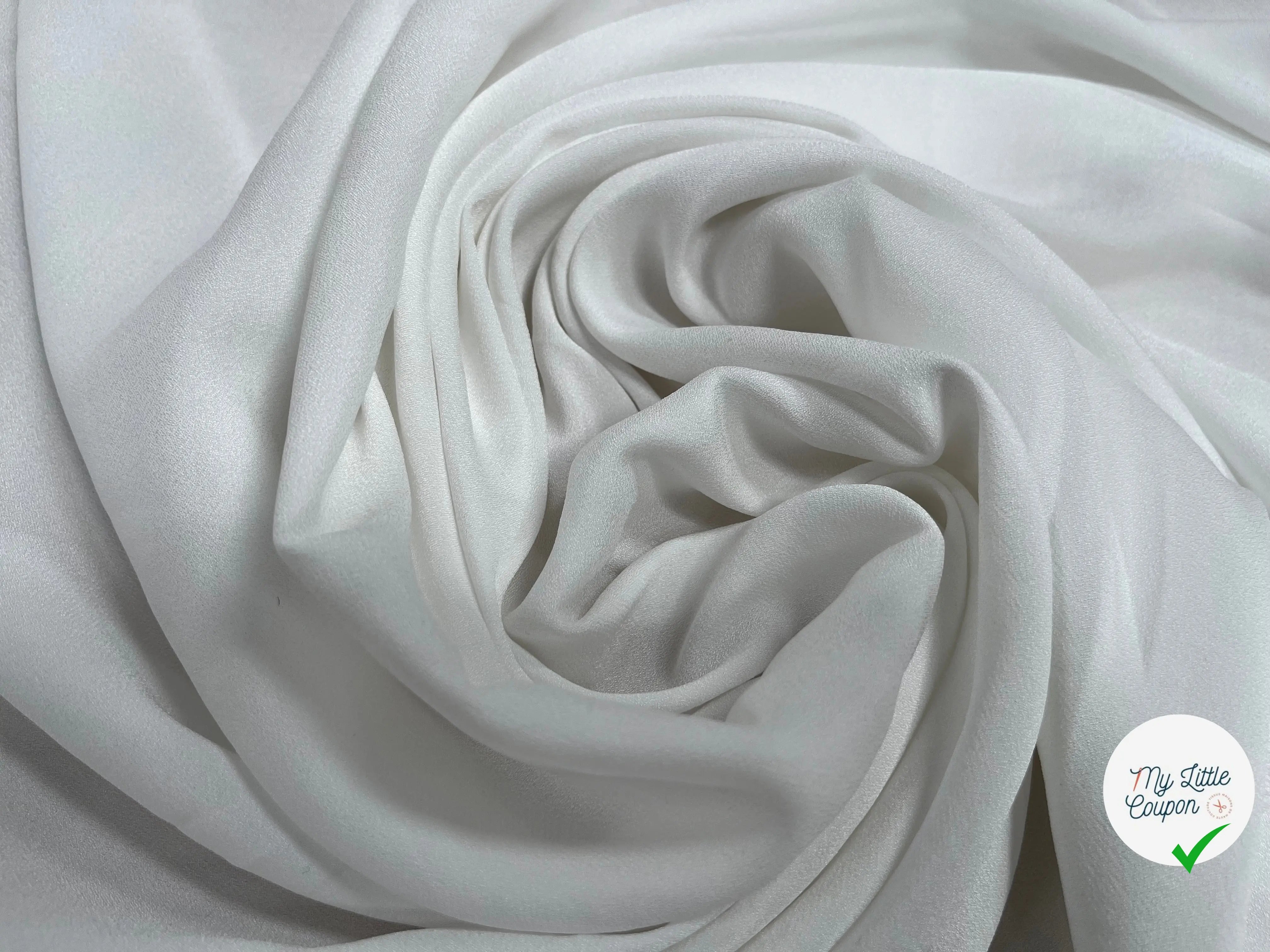 CRÊPE ENVERS SATIN UNI BLANC - My Little Coupon