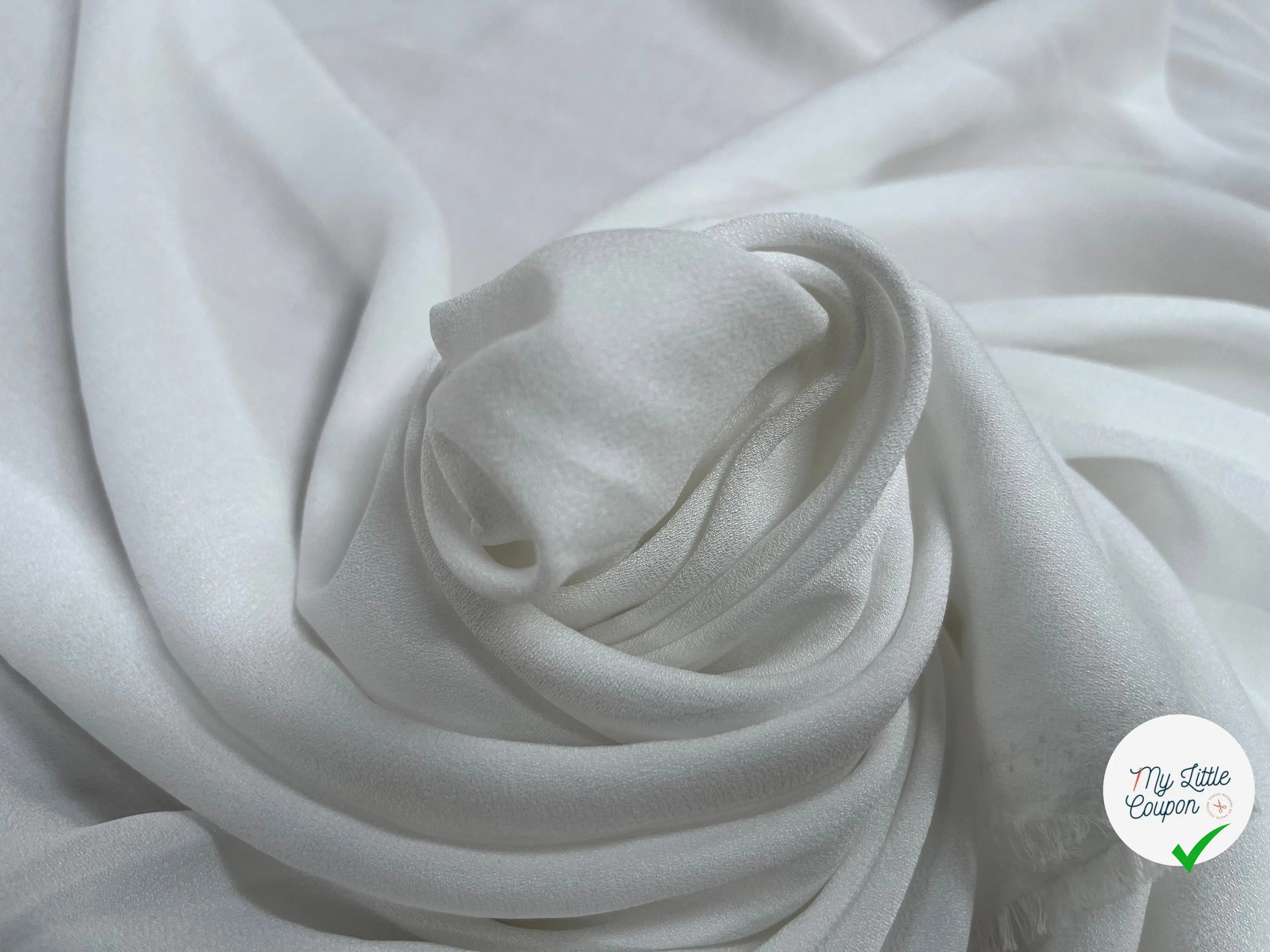CRÊPE ENVERS SATIN UNI BLANC - My Little Coupon