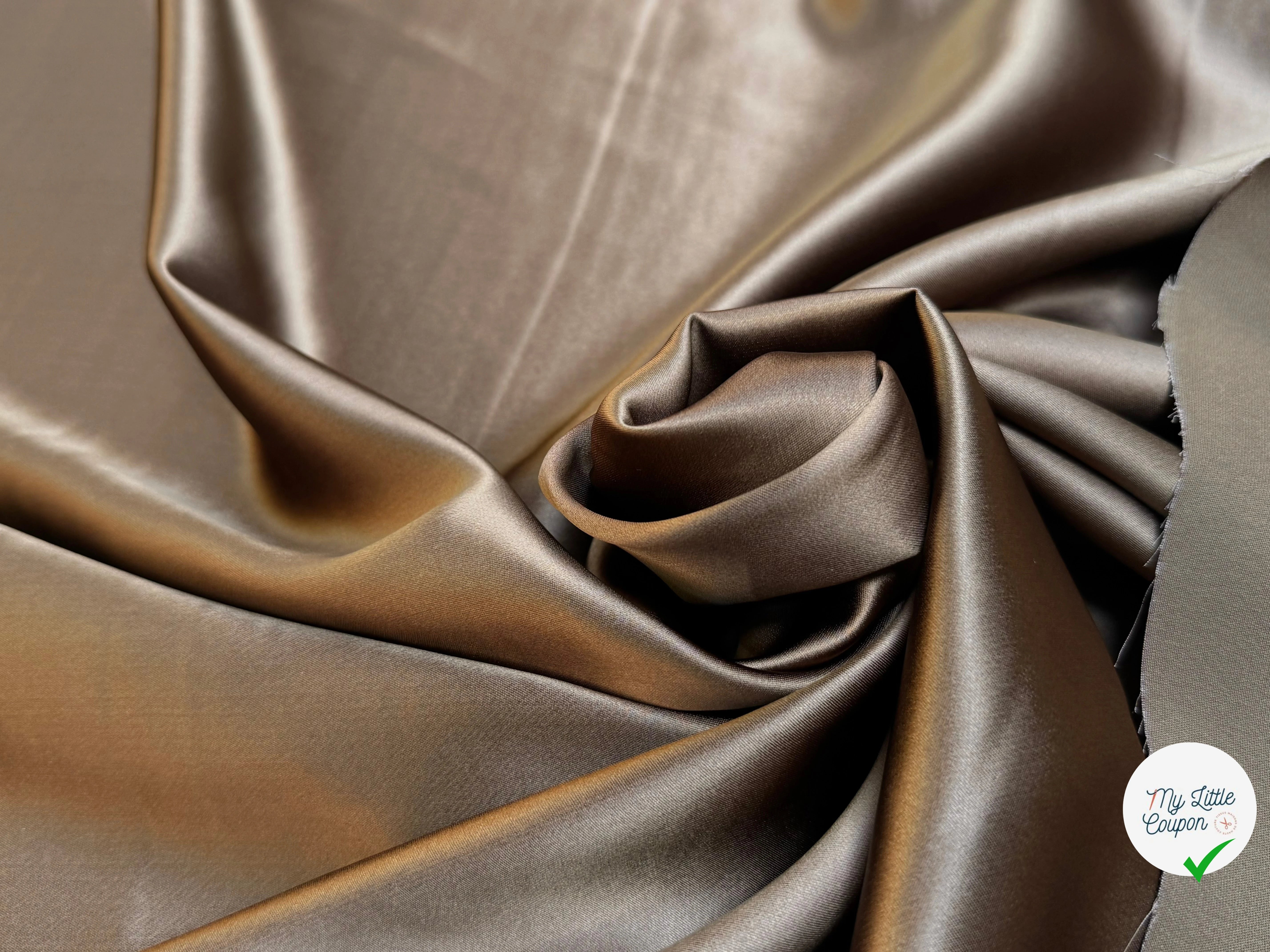 CREPE ENVERS SATIN VISCOSE BEAU TOMBÉ MARRON GLACÉ - My Little Coupon