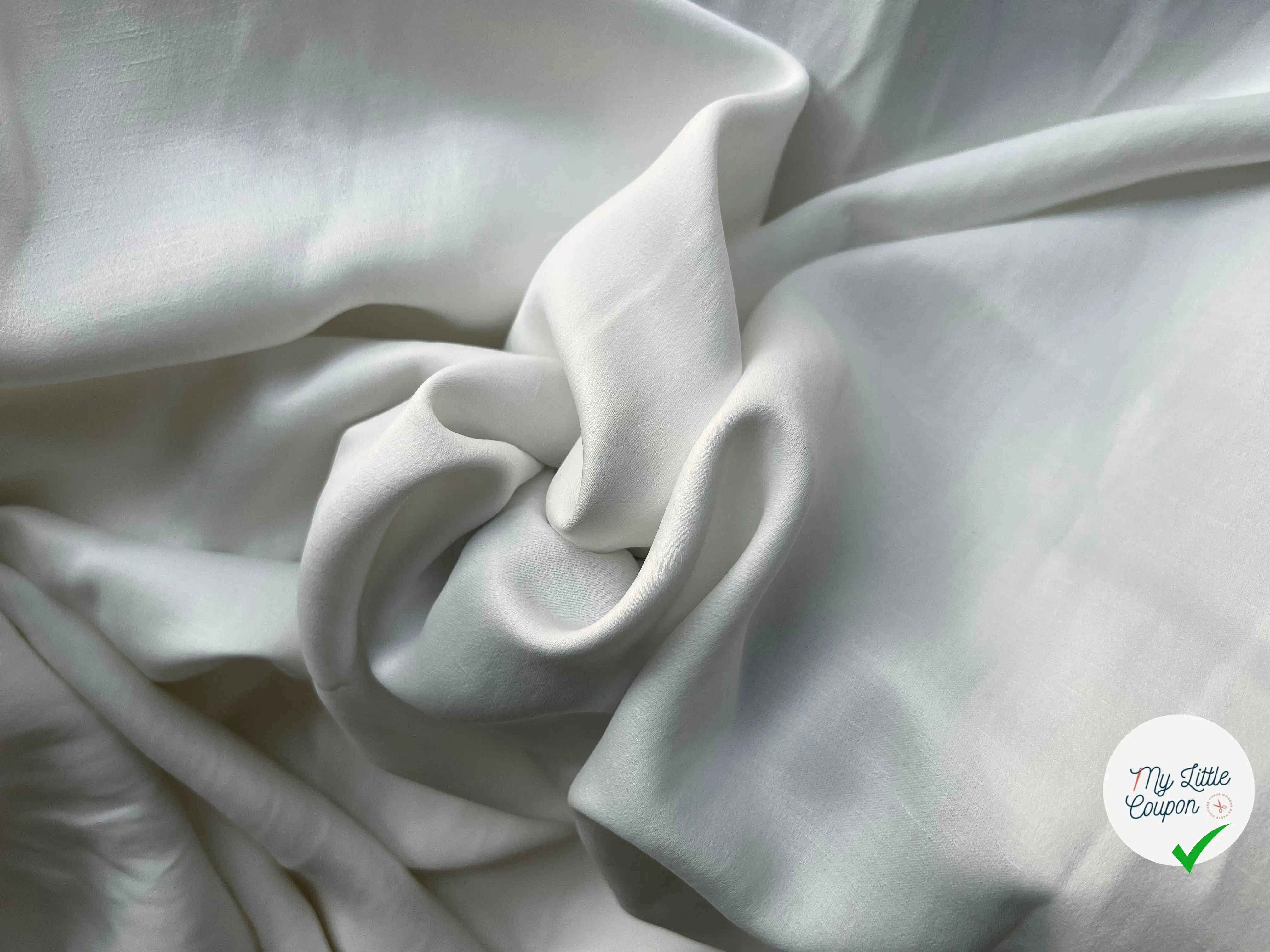 TOILE VISCOSE BLANC OPTIQUE FLANÉE - My Little Coupon - tissu - coudre