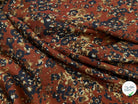 CREPE FLEURS ABSTRAITE NOIR&FOND MARRON ET FLUIDE - My Little Coupon