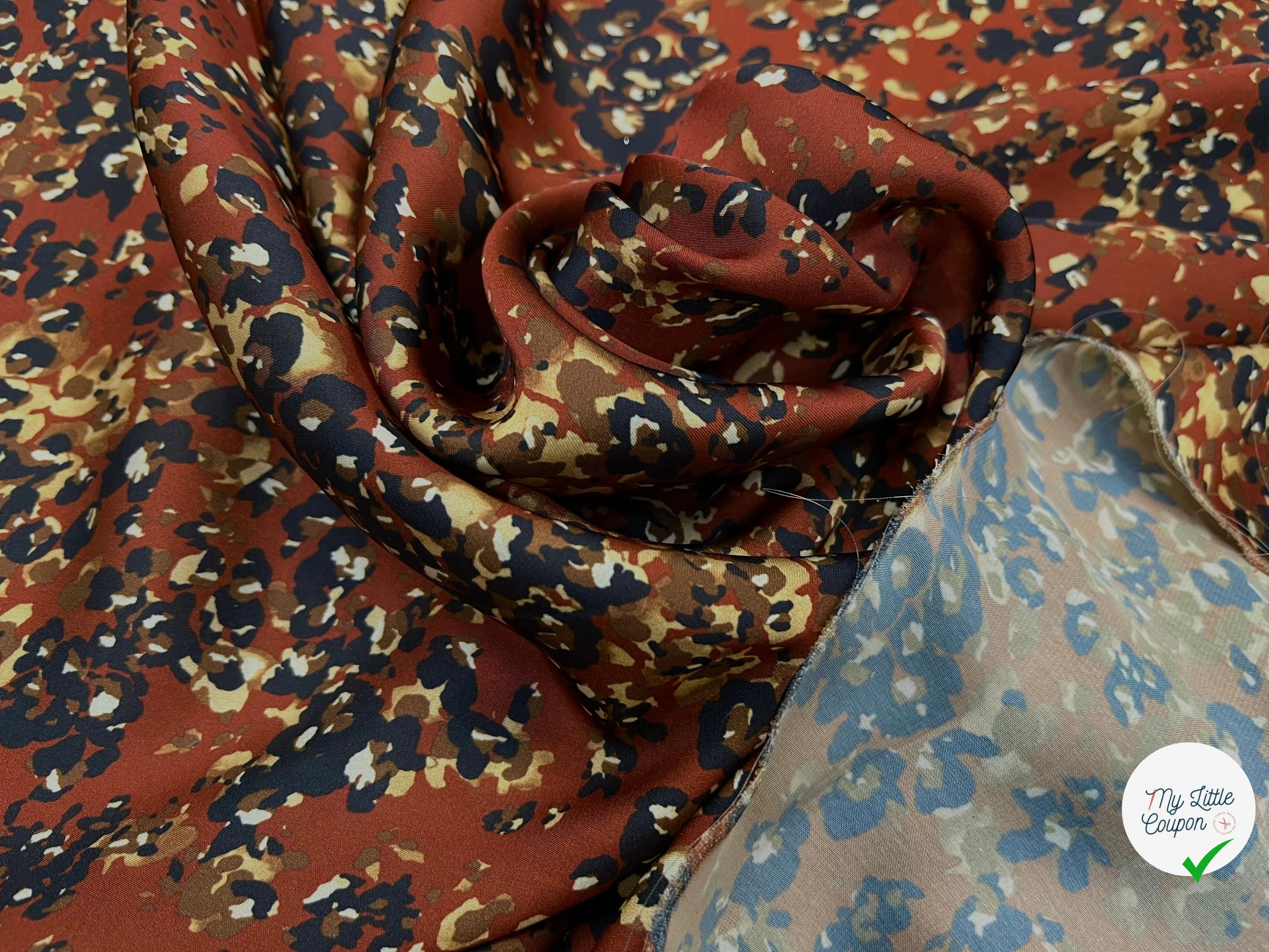 CREPE FLEURS ABSTRAITE NOIR&FOND MARRON ET FLUIDE - My Little Coupon